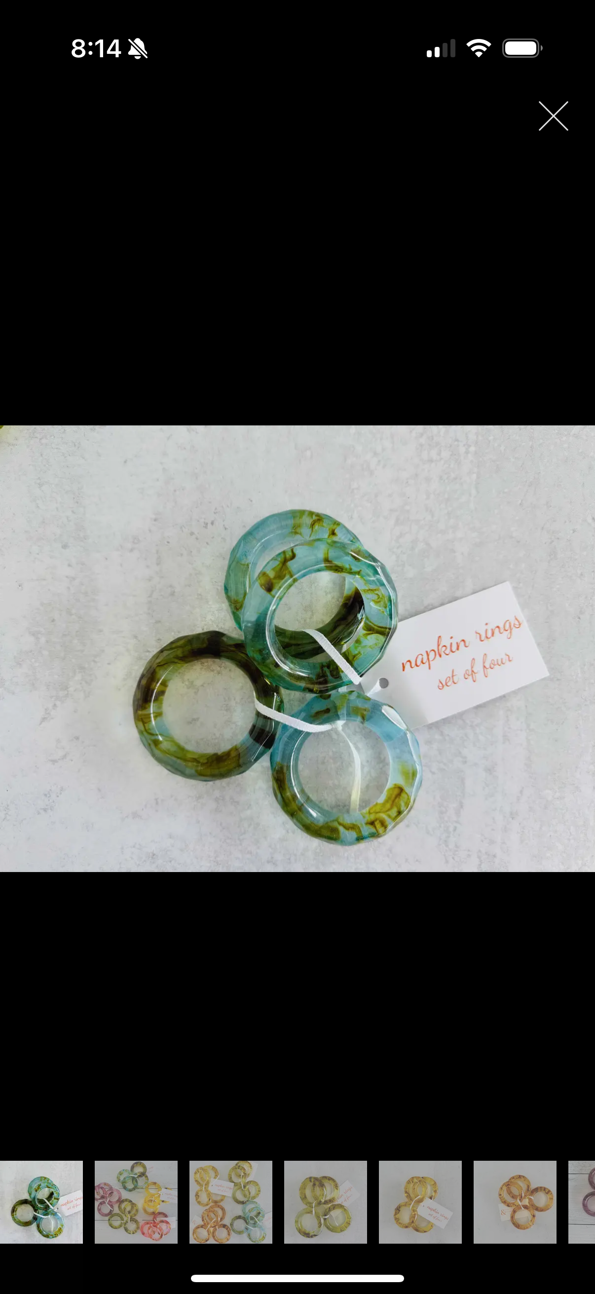 Ocean Blue Set of 4 Napkin Rings