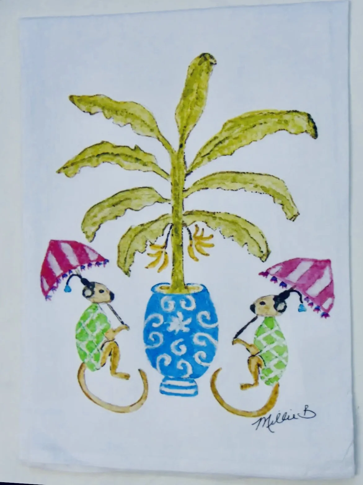 Limited Edition Watercolor Monkey Napkins - set of 6