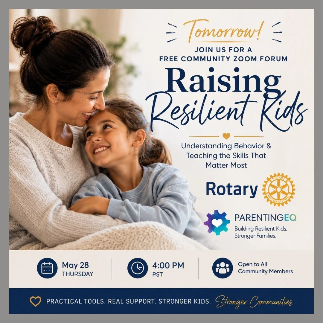 Many kids struggle not because they won&rsquo;t behave&hellip; but because they haven&rsquo;t yet learned the skills to manage big emotions. 💙
I&rsquo;m excited to be speaking at an upcoming Rotary-sponsored Mental Health Forum:

Raising Resilient K
