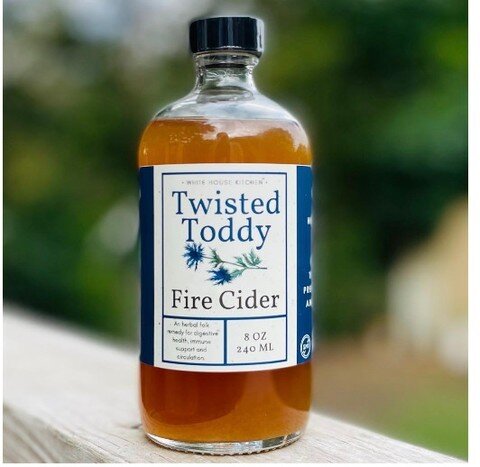 Have you seen the Twisted Toddy by White House Kitchen? 

A herbal folk remedy for digestive health, immune support, and circulation, this fiery tonic is an all-around health elixir. 

Raw, organic apple cider vinegar is blended with local honey and 