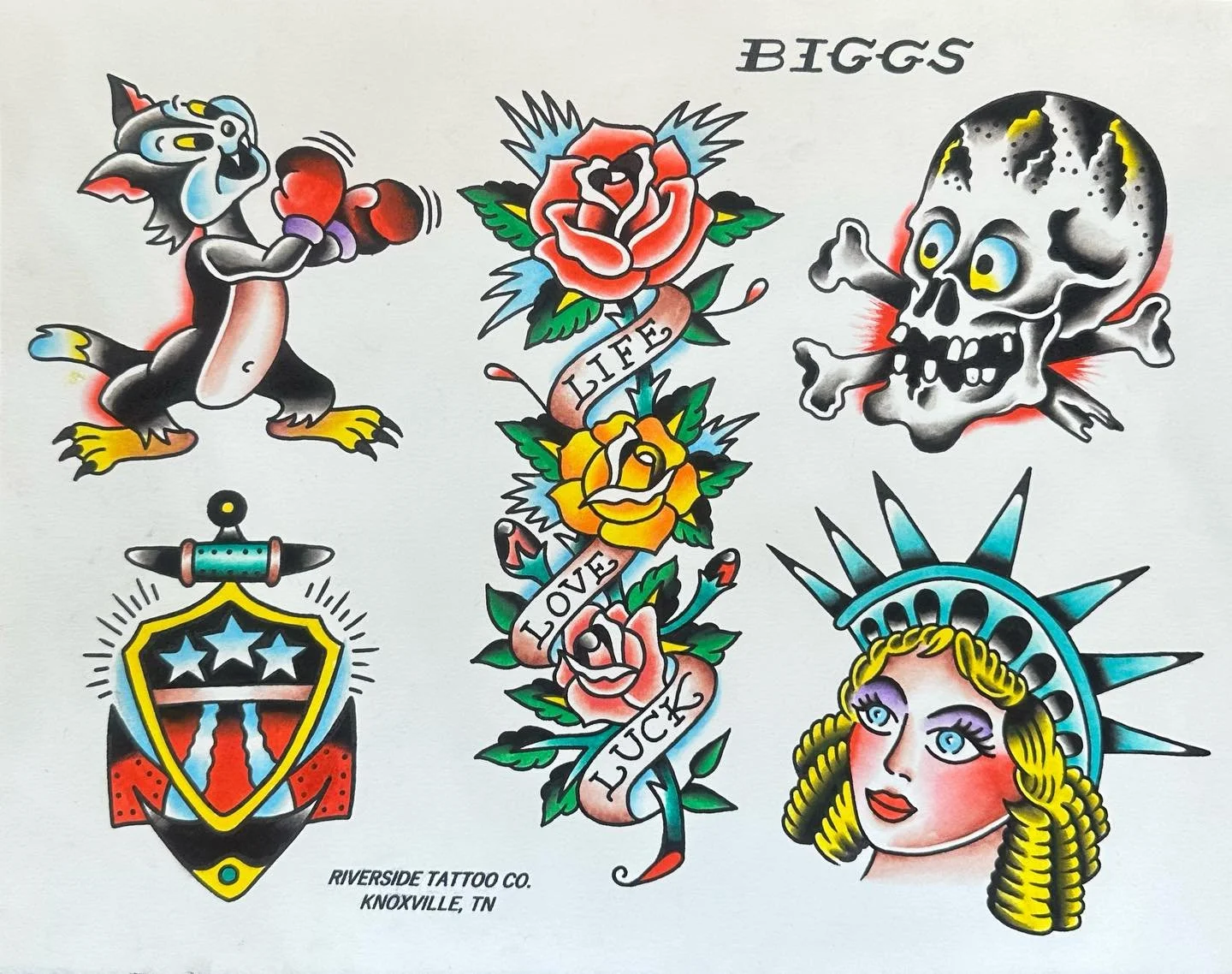 Here&rsquo;s a few sheets with designs ready to be tattooed! Shoot me a message to book December