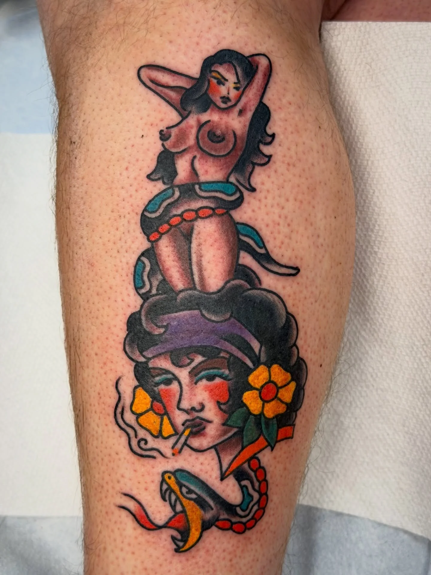 From @snakecharmertattoo 5 year anniversary! Thanks so much for having me, I had so much fun! #traditionaltattooartist #knoxvilletattooartist #maryvilletattooartist #seymourtattooartist #seviervilletattooartist