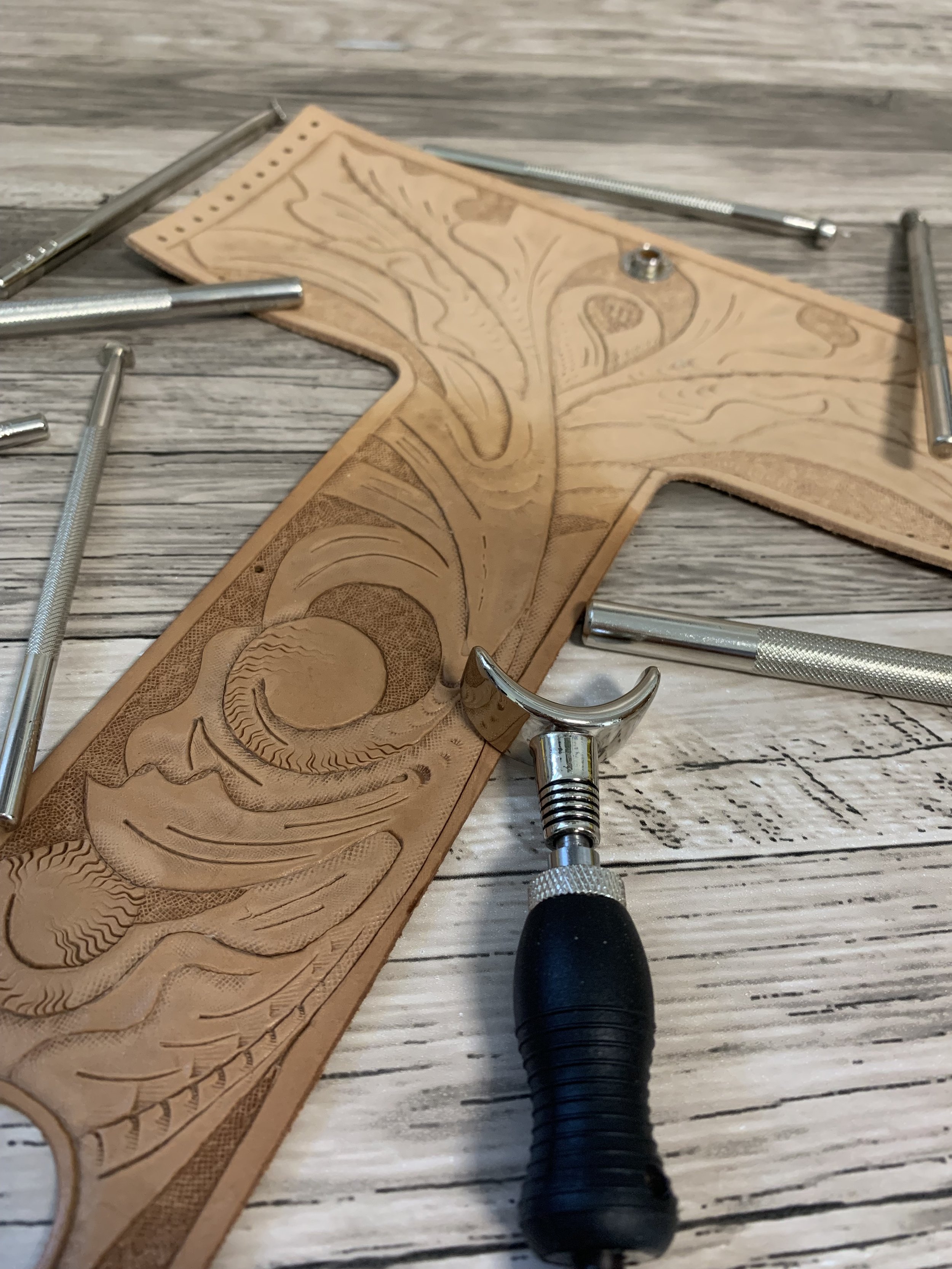In Progress Leather Tooling