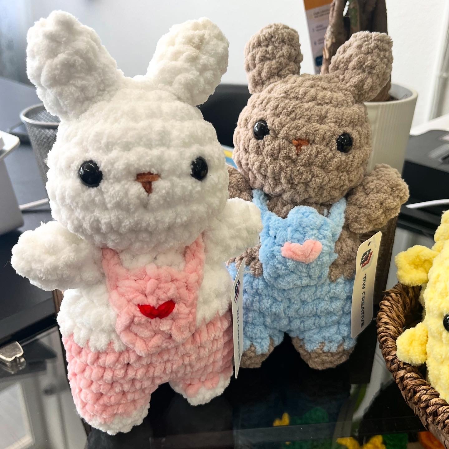 Pair of Bunnies in Overalls
