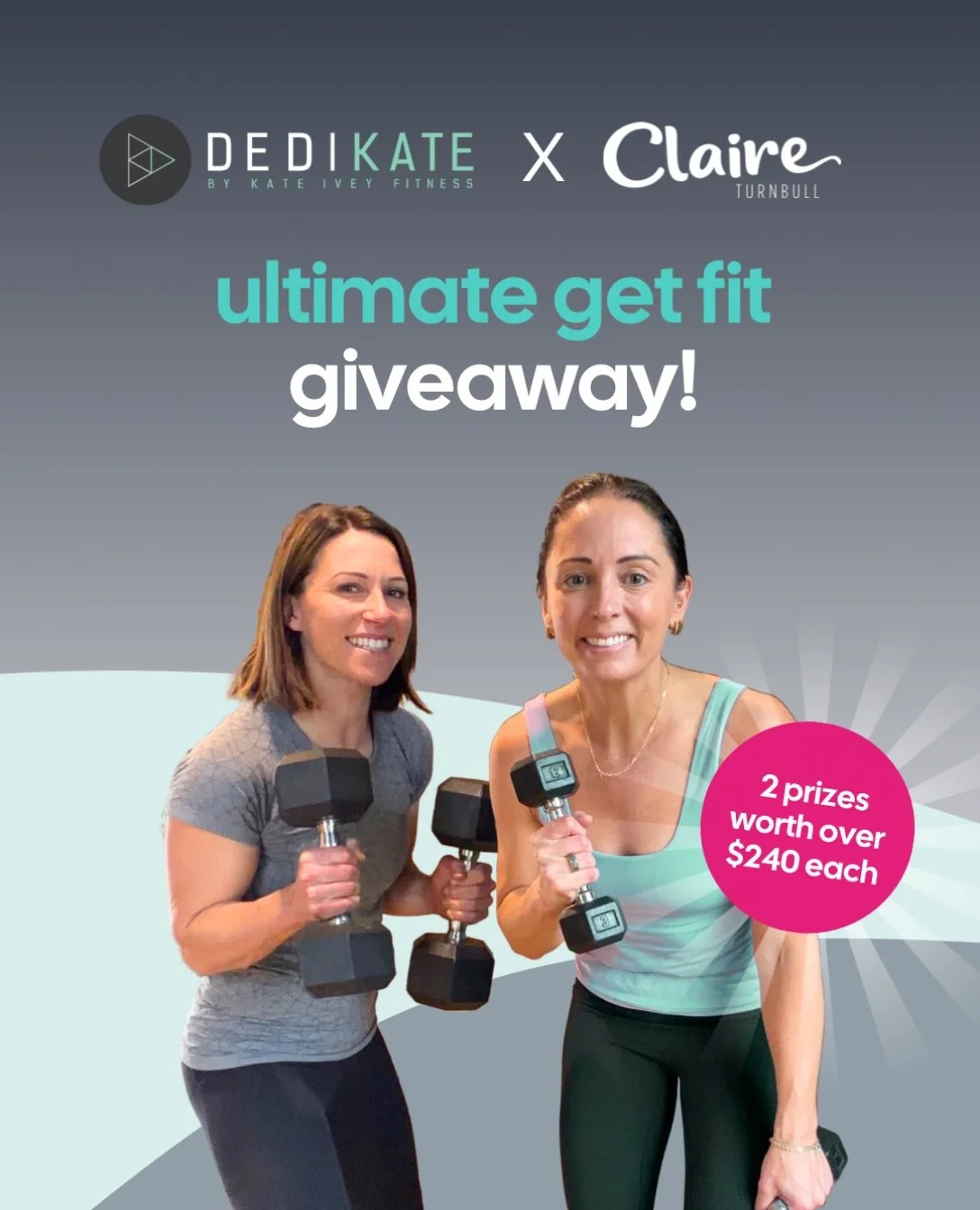 ✨ BE IN TO WIN ✨ We&rsquo;re giving away two ultimate get-fit-and-healthy packages, each valued at over $240!

Each package includes:
&bull; 8 weeks&rsquo; free access to DediKate, an online fitness platform designed for busy women
&bull; DediKate re