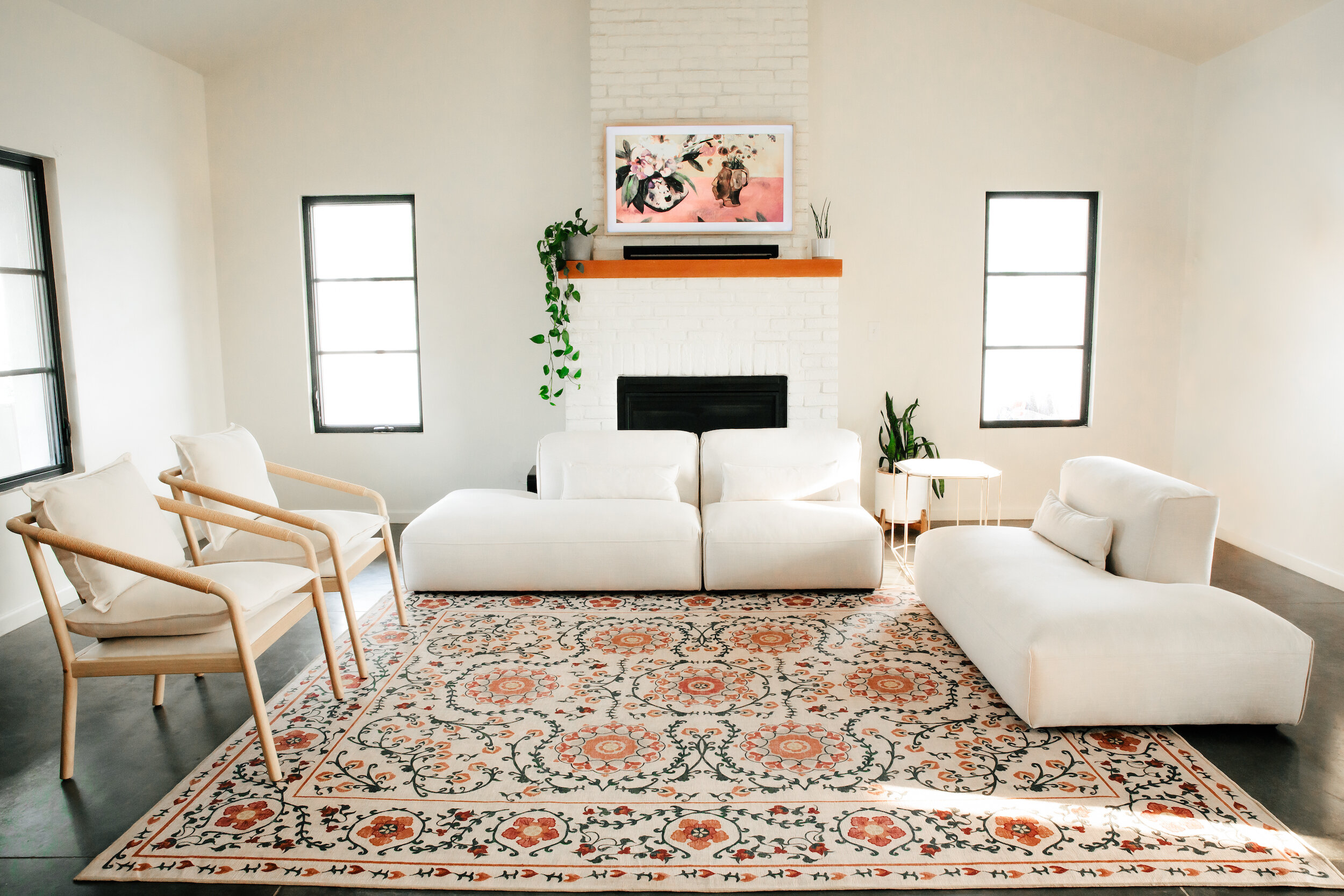 THREE PIECE LINEN SOFA 