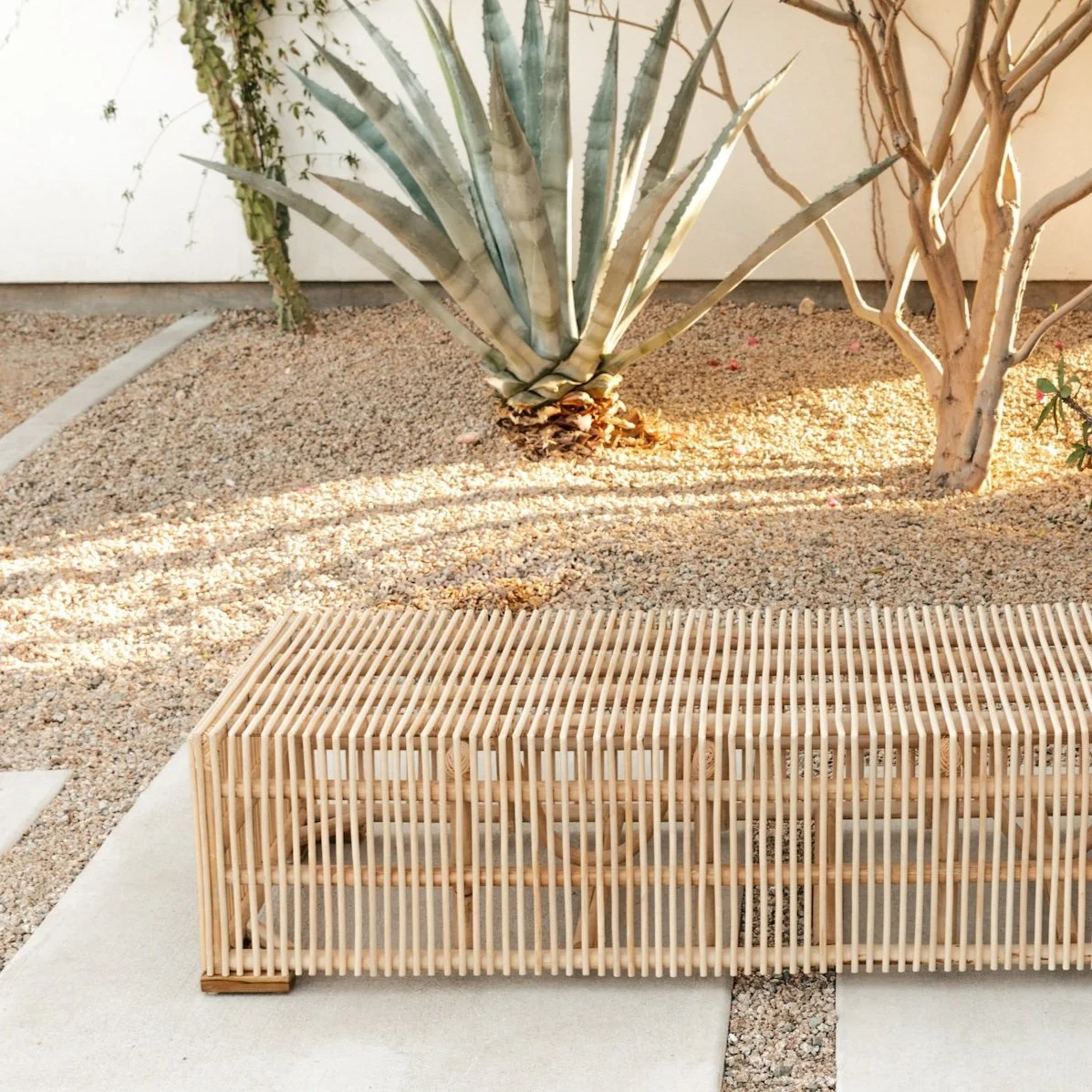 Large Rattan Side Table