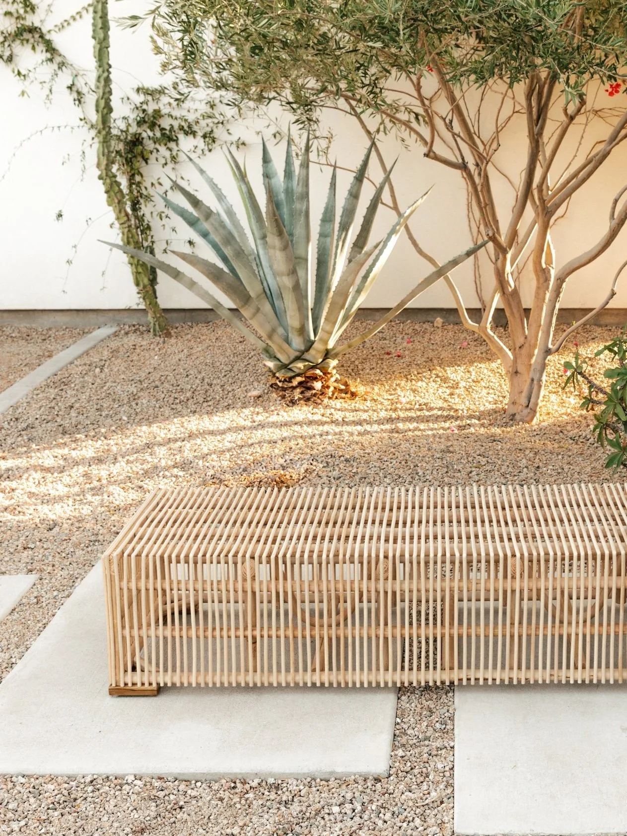 Large Rattan Side Table