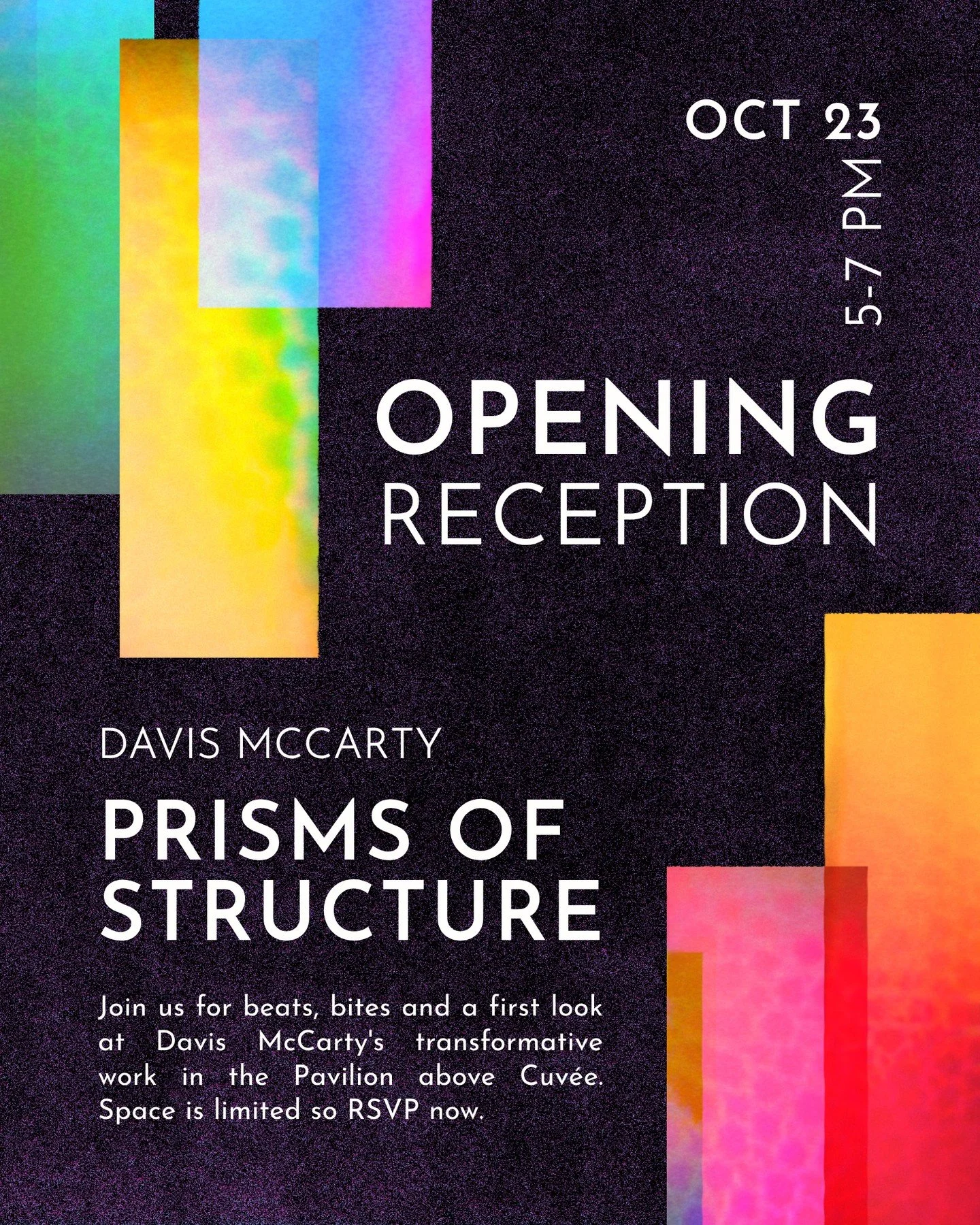 Head to the Pavillion October 23rd from 5-7pm for bites and a first look at Davis McCarty's transformative work in the Pavillion.⁠
⁠
Space is limited - RSVP now!