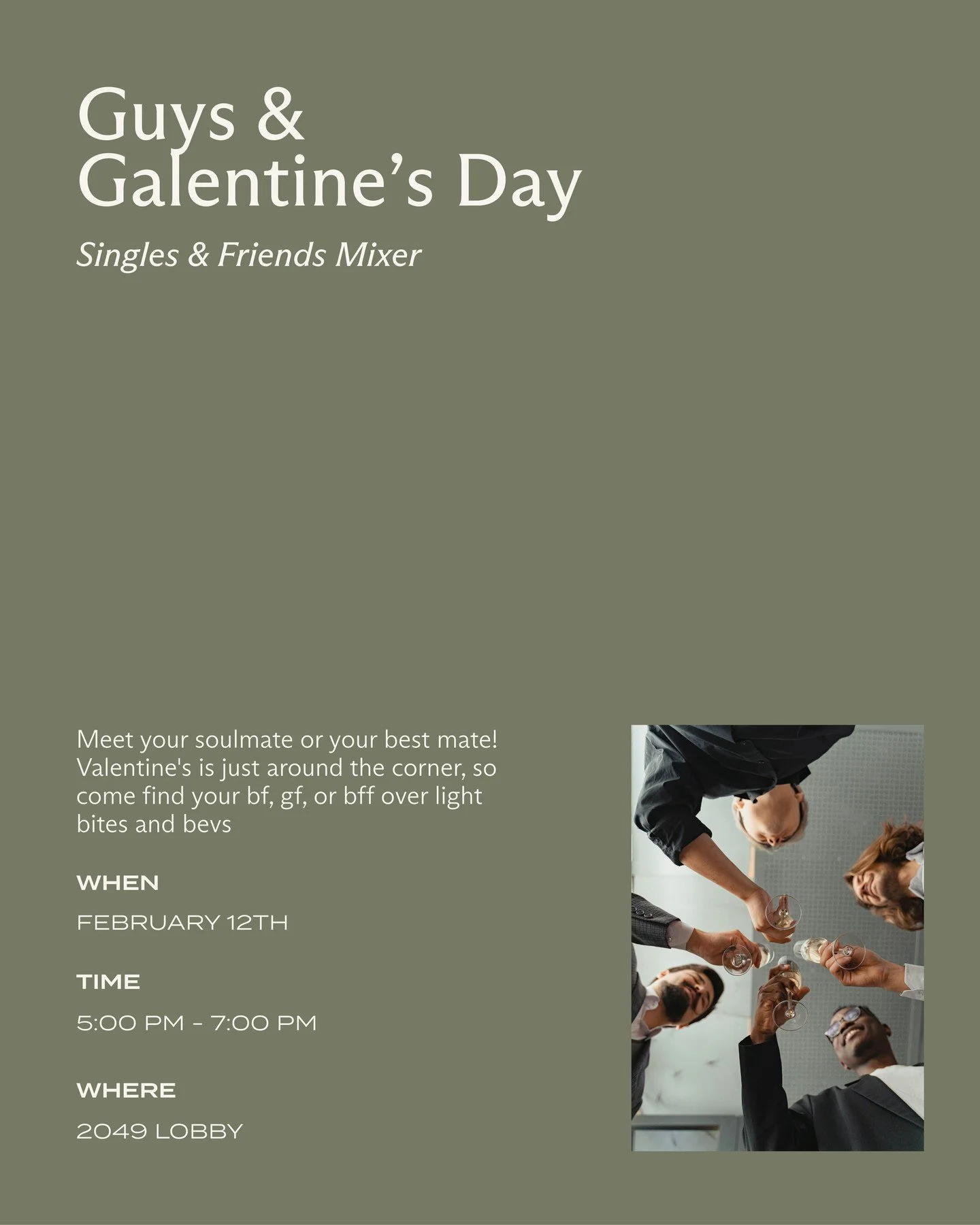 We&rsquo;re bringing the heat to Century Park with our Guys &amp; Galentines mixer! Expect great music, specialty cocktails, and the best company in Century City.⁠
⁠
Grab your besties or come solo&mdash;your next great connection is waiting!