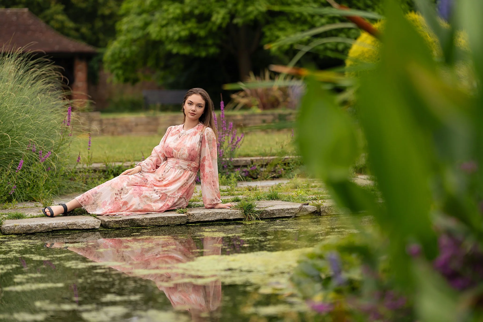 Elegant portrait taken during an outdoor mini session at Canons Park, Edgware. Captured in soft, natural light for a calm and timeless aesthetic.