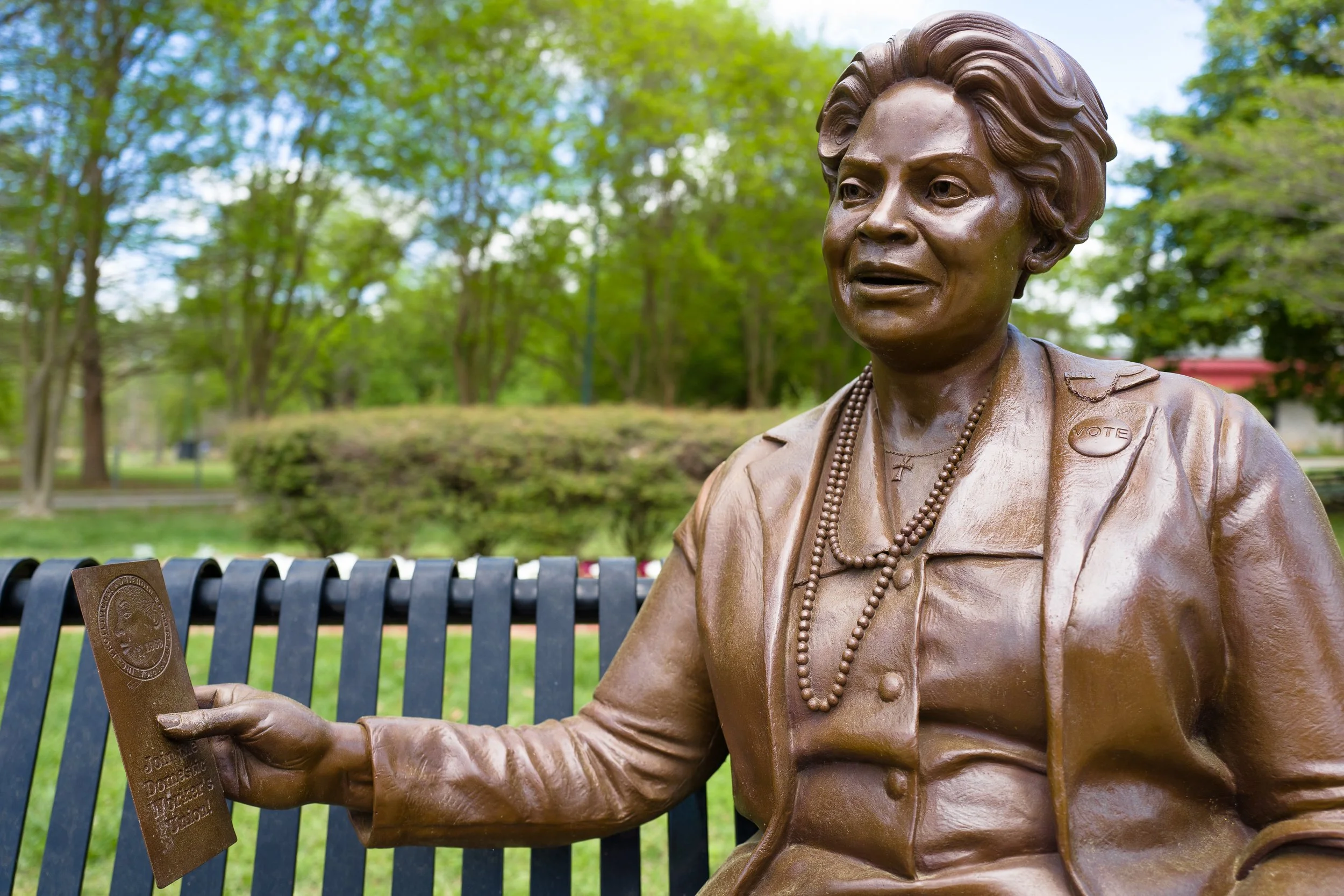 Dorothy Lee Bolden—Sculpture on MLK Jr. Drive in Atlanta. In 1968, Bolden founded the National Domestic Workers Union, improving pay and conditions for those who were considered “unorganizable” by mainstream labor. (Atlanta, GA) 