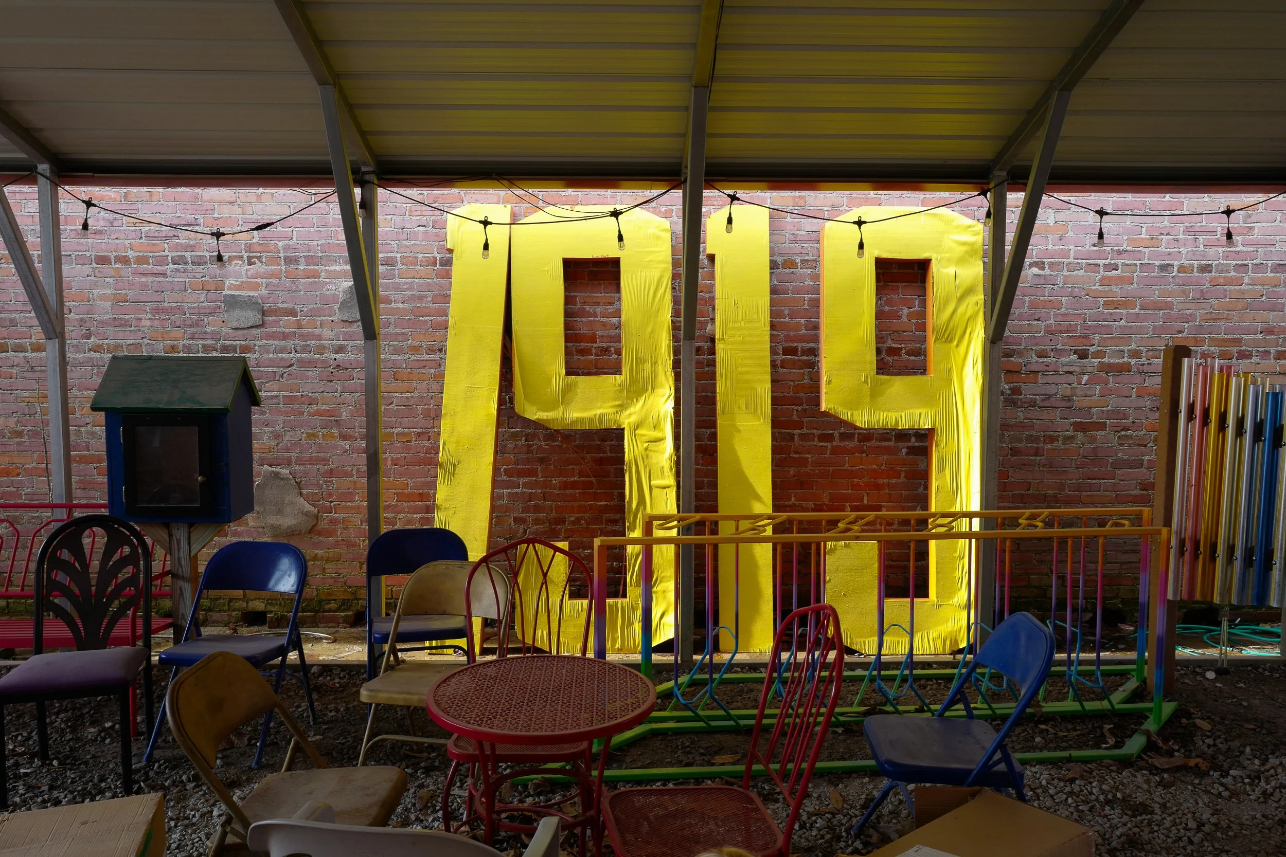 1919 Elaine Massacre—Wall at Elaine’s Turning Point Park. In 1919, 100–200 Black sharecroppers and family members were killed by an armed posse after organizing with the Progressive Farmers and Household Union of America to demand better conditions. 