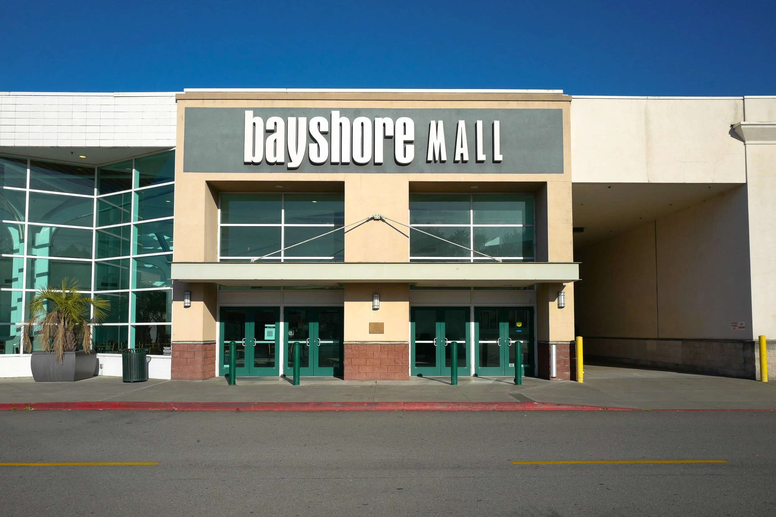 1935 Redwood Lumber Strike—A small marker at the Bayshore Mall notes the deadly clash between police and strikers with the Sawmill and Timber Workers Union, where three picketers were killed by machine gun fire. The mall now stands on the site where 