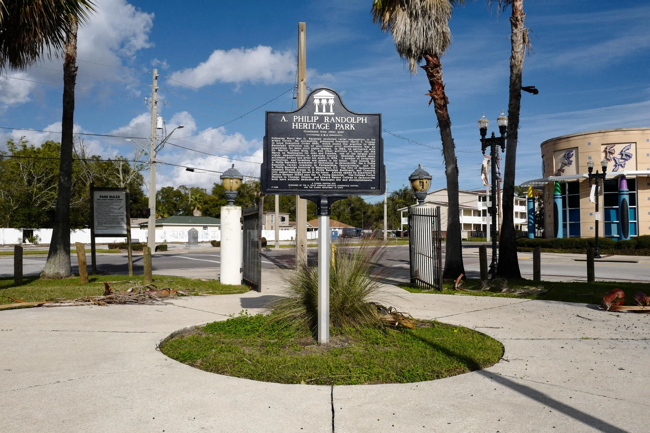 A. Phillip Randolph—Historical marker at A. Philip Randolph Historical Park in Florida honors one of America’s greatest labor and civil rights leaders. Known as the “Grandfather of the Civil Rights Movement,” he was the organizer and longtime leader 