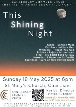 CANTERBURY CHAMBER CHOIR - 30TH ANNIVERSARY CONCERT