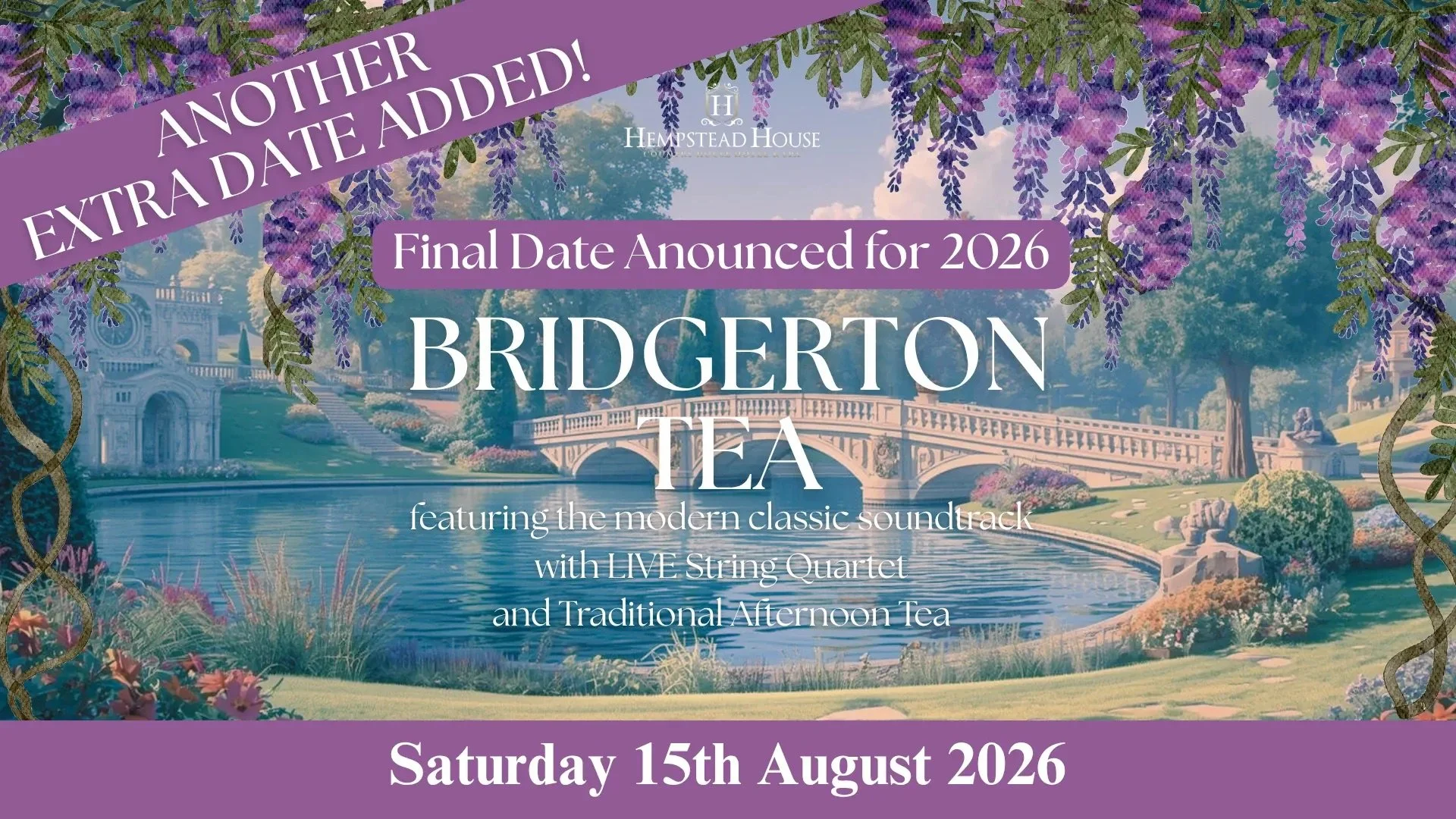 BRIDGERTON HIGH TEA @ HEMPSTEAD HOUSE - 15th AUGUST 2026