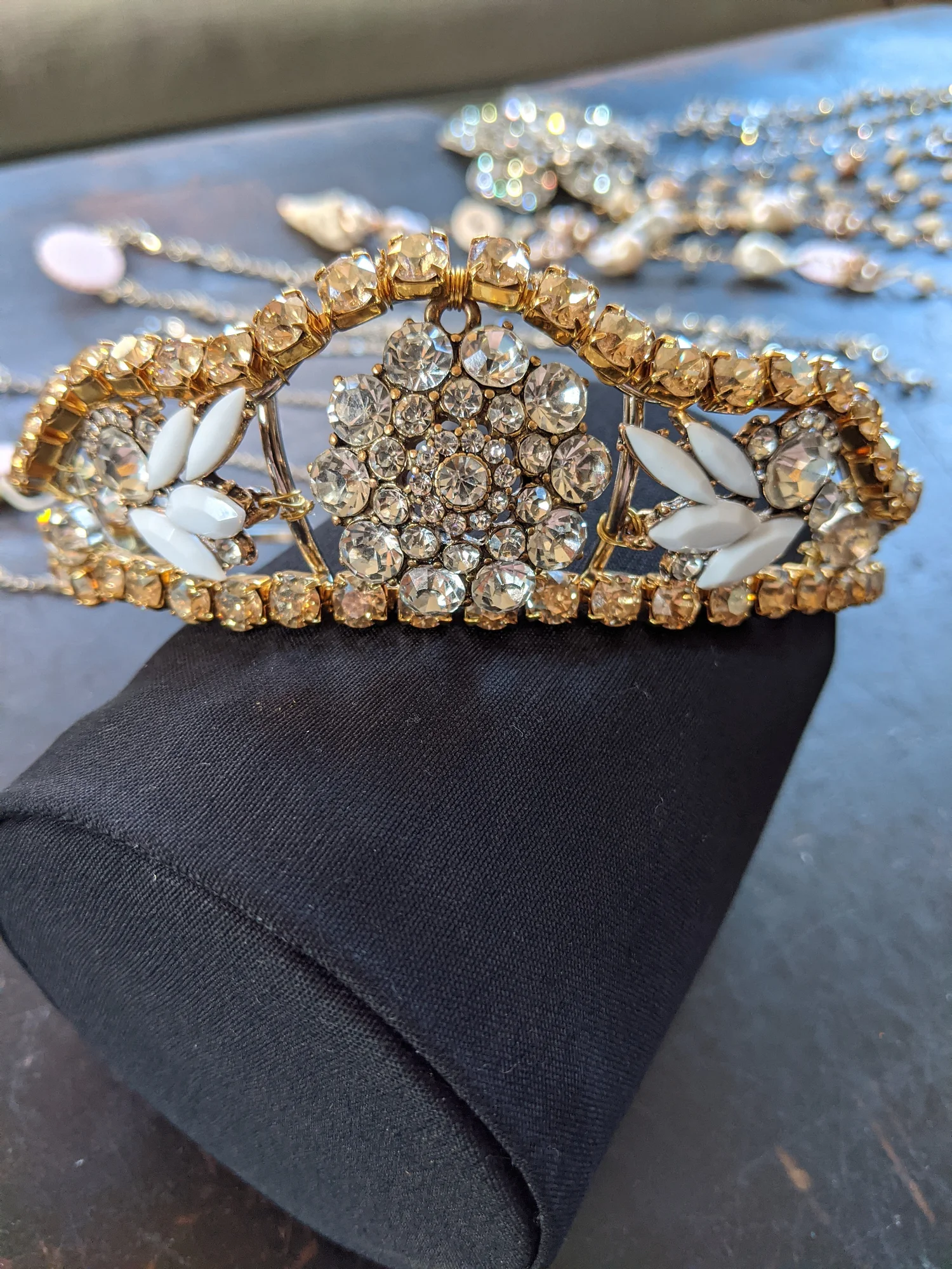 Gold and Silver Swarovski Crystal Tiara — Jill Andrews Gowns display picture 2