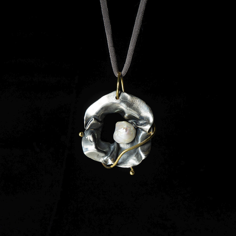 Collaret de Plata, Bronze i perla Natural