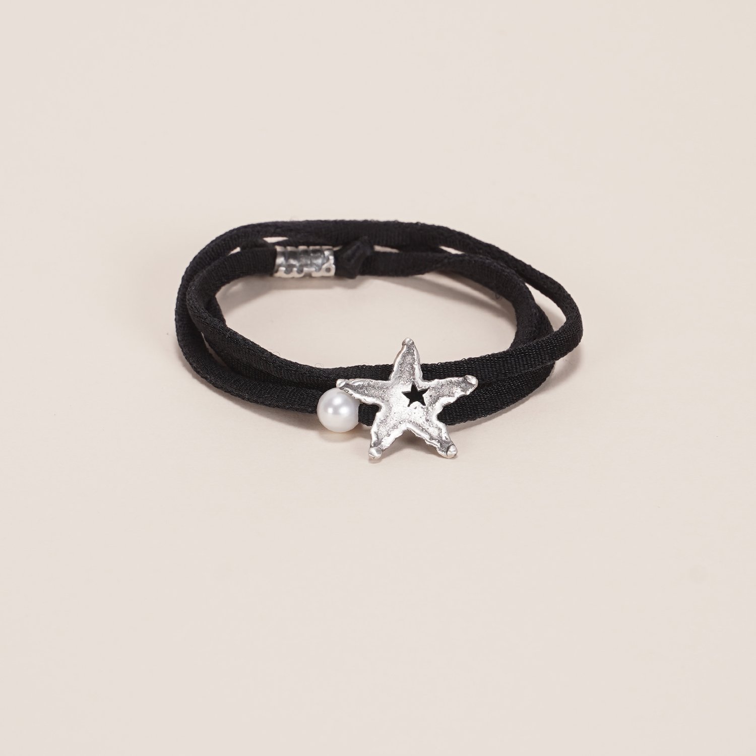 Estrella + Perla Polsera/Collar (Plata)
