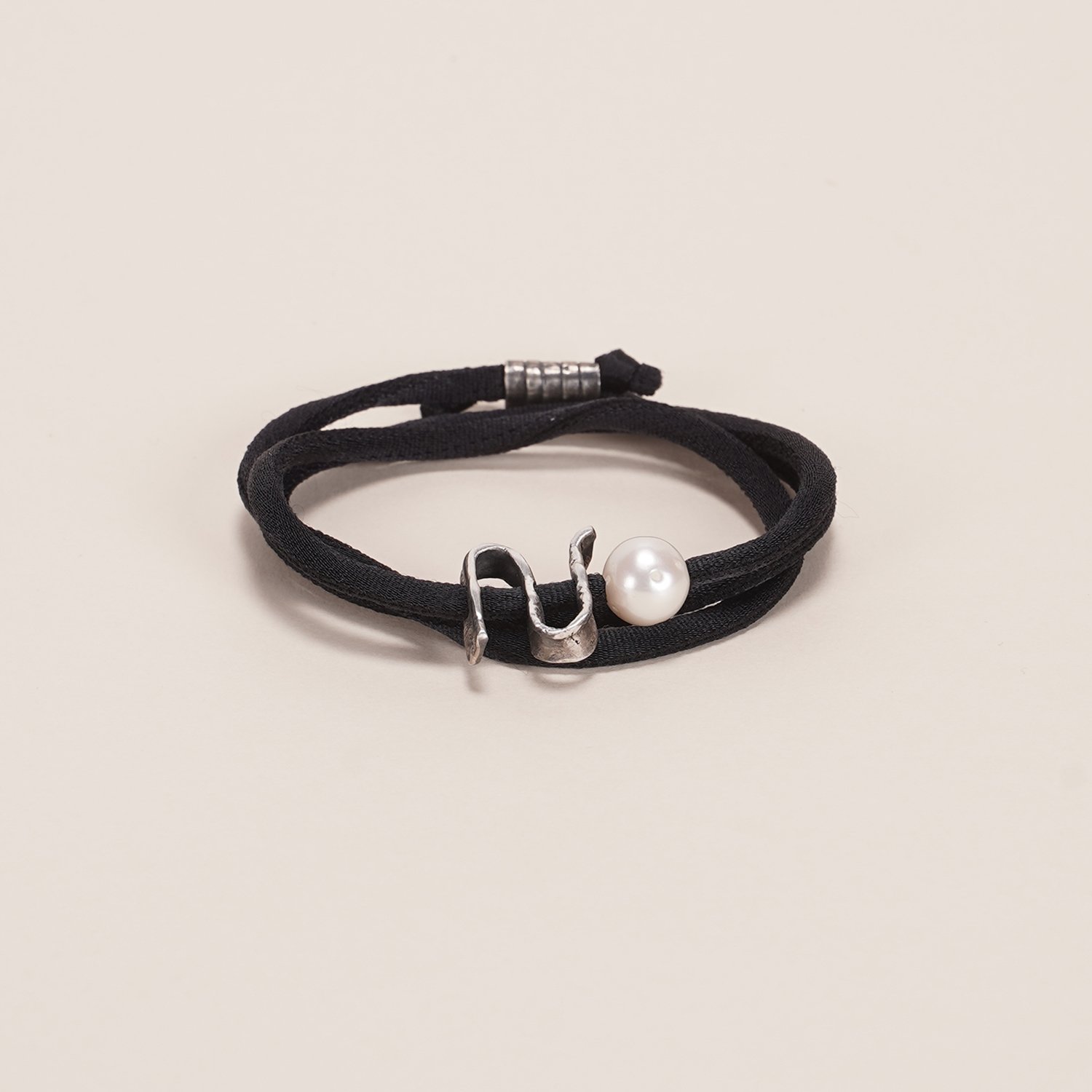N amb perla Polsera/Collar (Plata)