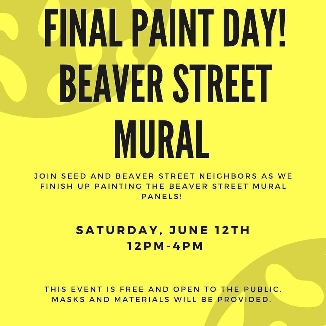 Last day for painting and touching upthe mural cloth is this Saturday!