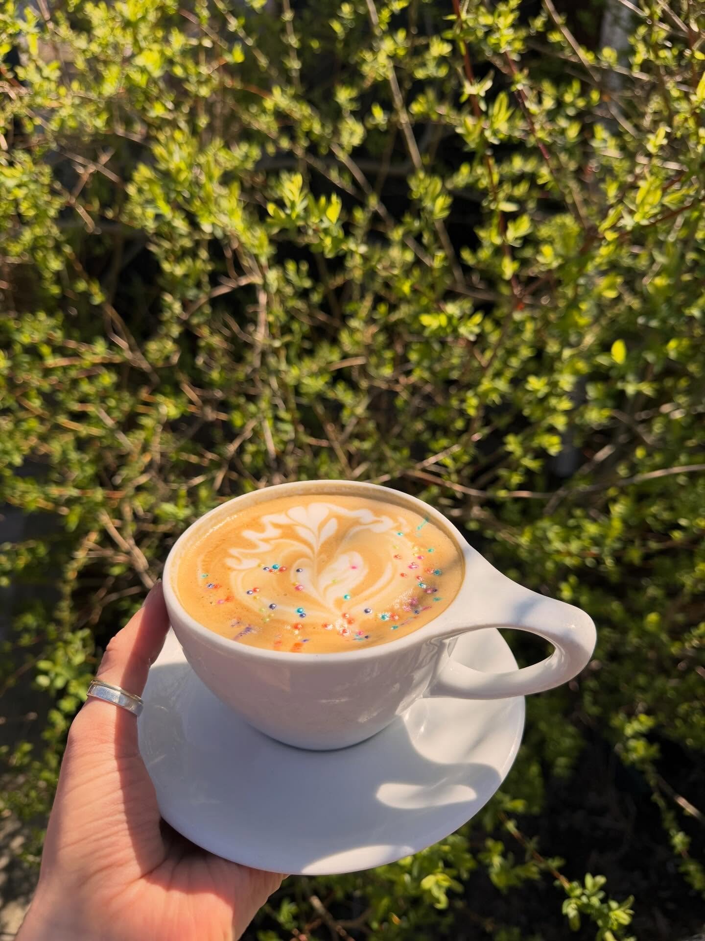 Wishing you all a little luck on this Friday the 13! 🦇 oooo spooky scary latte! Just kidding, this is our Lucky Charms Latte that you all know and so dearly love 💞 literally is like a caffeinated version of the cereal milk, so fruity and delicious!