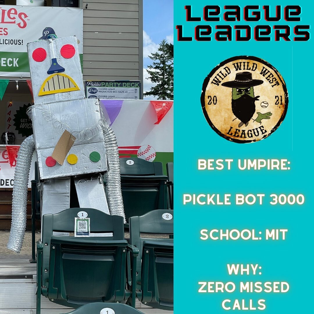 Our next mid-season league leader is Picklebot 3000 for being the best umpire! It feels great to know that every call this season has been correct! #GetWild🤠⚾️