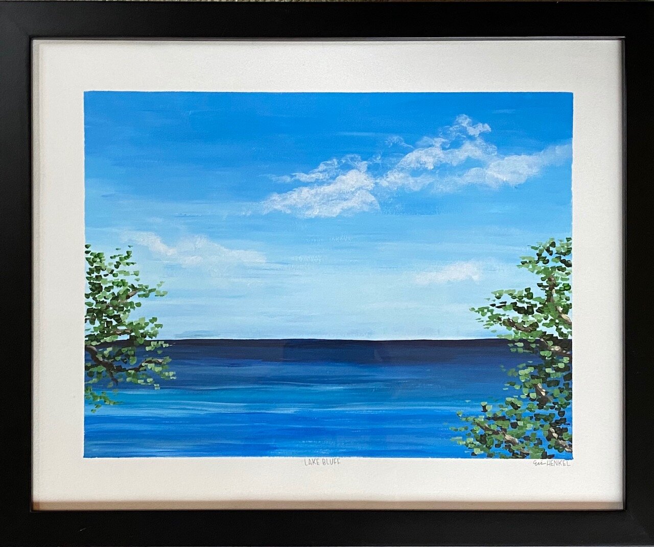 Lake Bluff on watercolor paper
22" x 18" 
$100 unframed
$140 framed