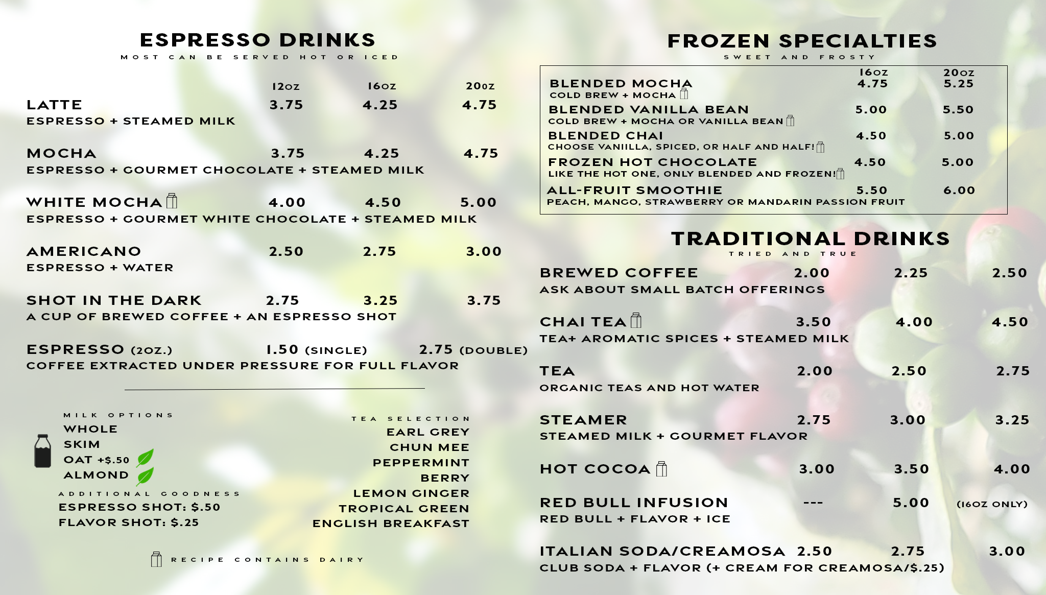 Menus — Gather Coffee Lounge