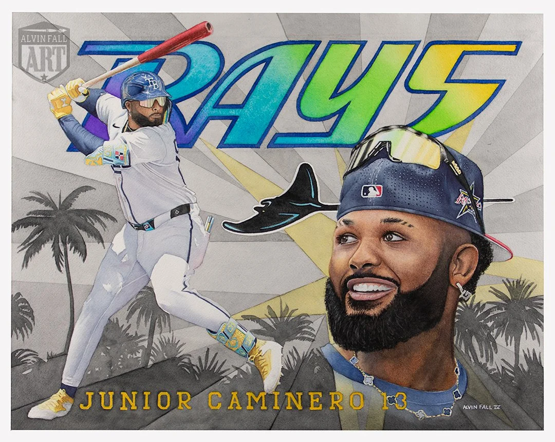 Junior Caminero - Tampa Bay Rays original watercolor.