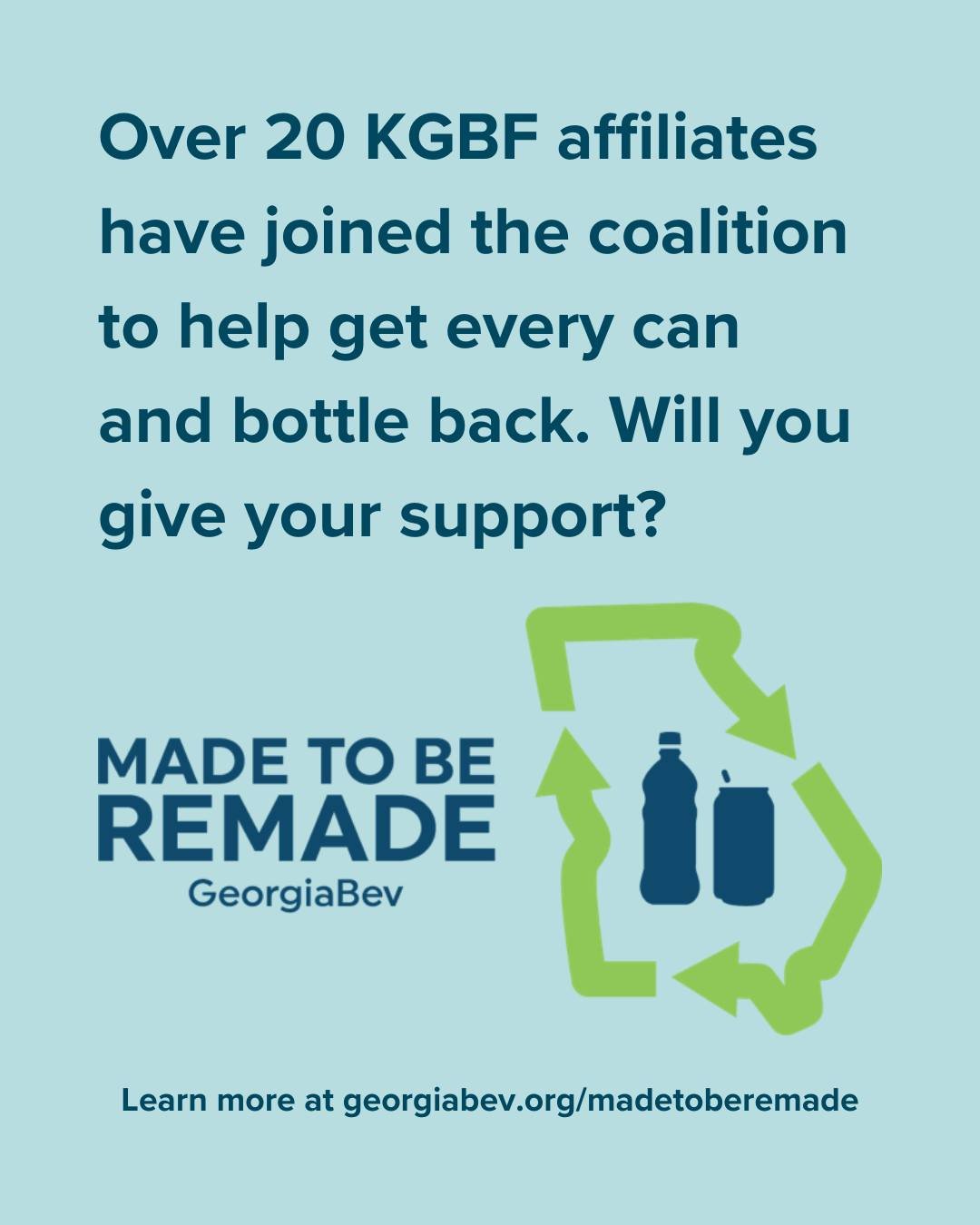 The Georgia Beverage Association's Made to Be Remade initiative aims to boost recycling and reduce litter across the state, and as the official sustainability partner for 2025, we're proud to announce that more than 20 of our affiliates have joined t