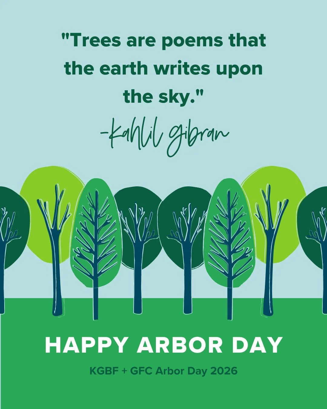 Today we celebrate the trees that shade our walkways, shelter our wildlife, and brighten our neighborhoods. We&rsquo;d love for you to be part of the day!

Plant a seedling in your yard, or share some facts with a friend. You might even consider atte