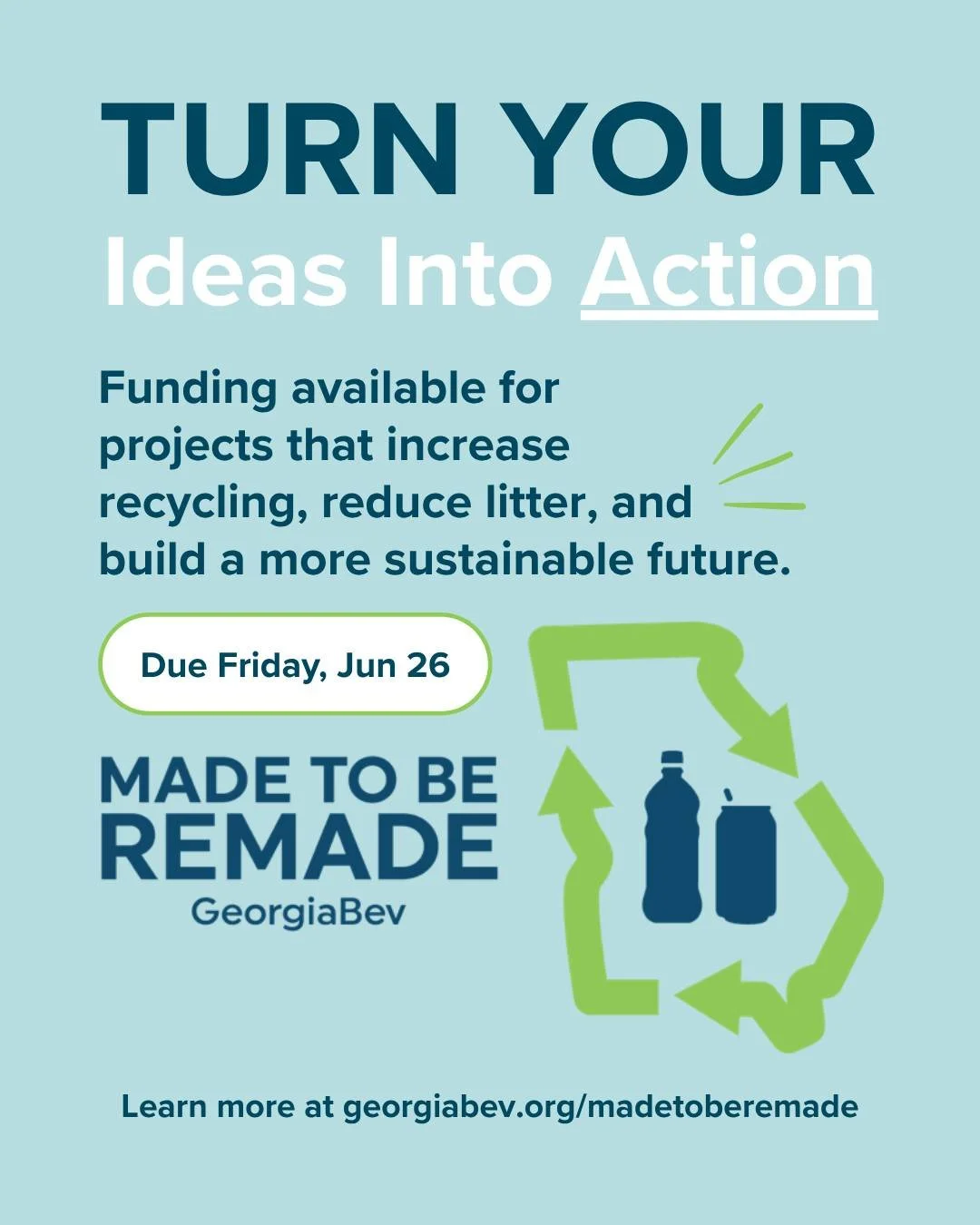 Beverage containers belong in the recycling bin&mdash;not in our waterways, roadsides, or landfills.

That's why we're proud to serve as the official sustainability partner for Made to Be Remade in 2026. We're especially excited to see this community