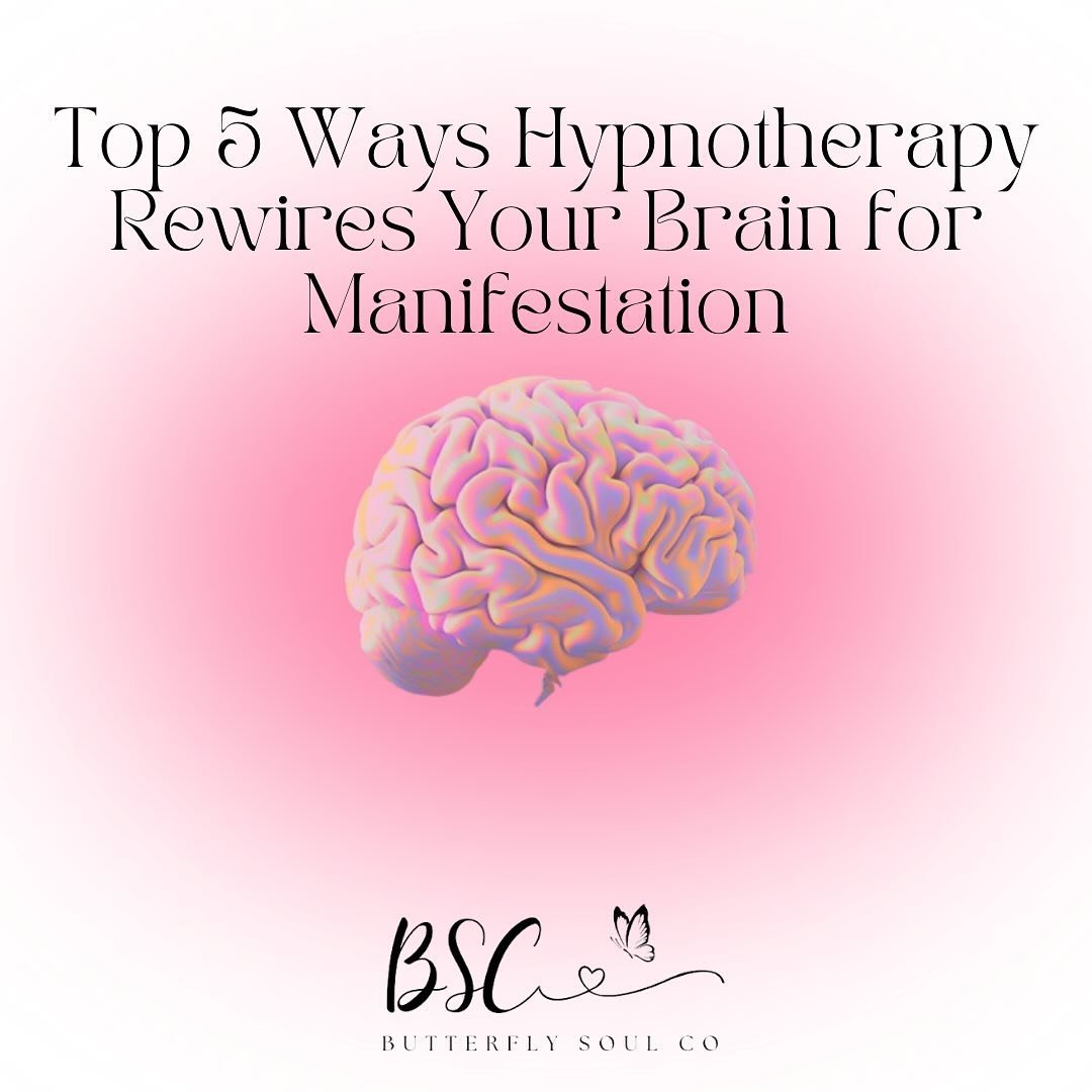 💕🧠Top 5 Ways Hypnotherapy Rewires Your Brain for Manifestation 🧠💕

Are you ready to manifest your dream life? 

Hypnotherapy can be your secret weapon! Here are the top 5 ways hypnotherapy rewires your brain to support manifestation:

1️⃣ Accessi