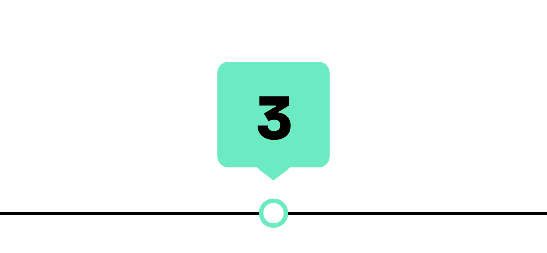 Number 3 in a teal square speech bubble