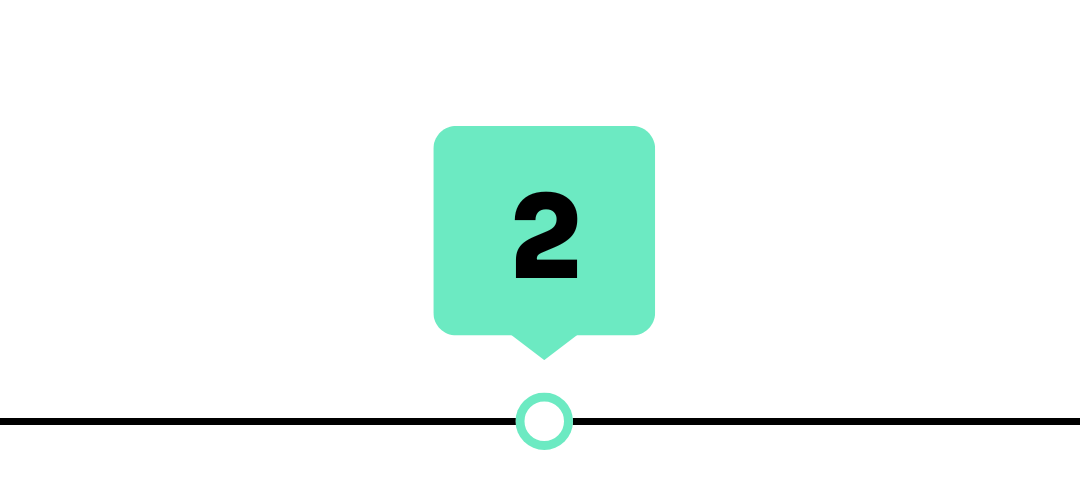 Number 2 in a teal square speech bubble