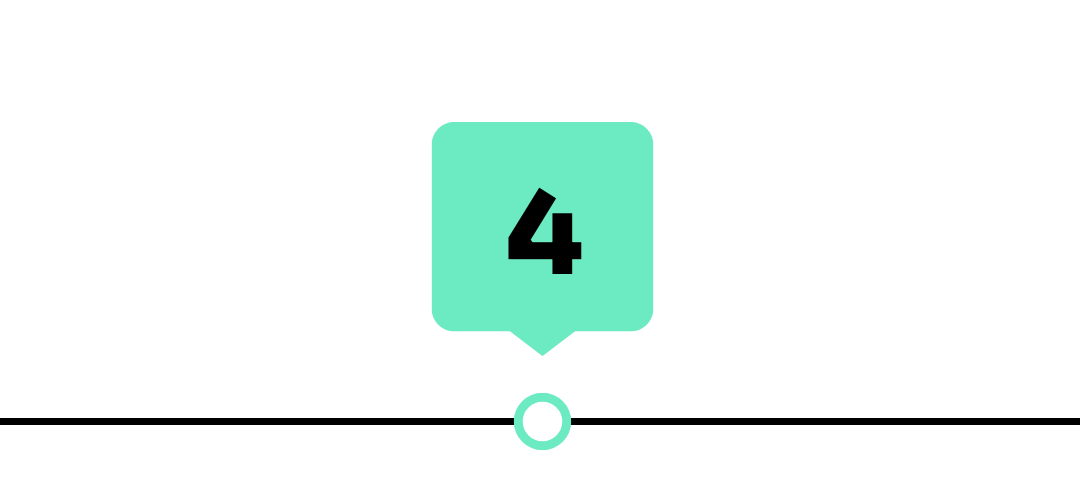 Number 4 in a teal square speech bubble