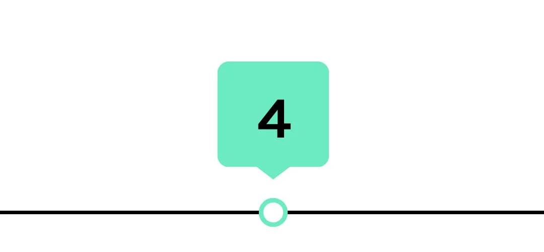 Number 4 in a teal square speech bubble