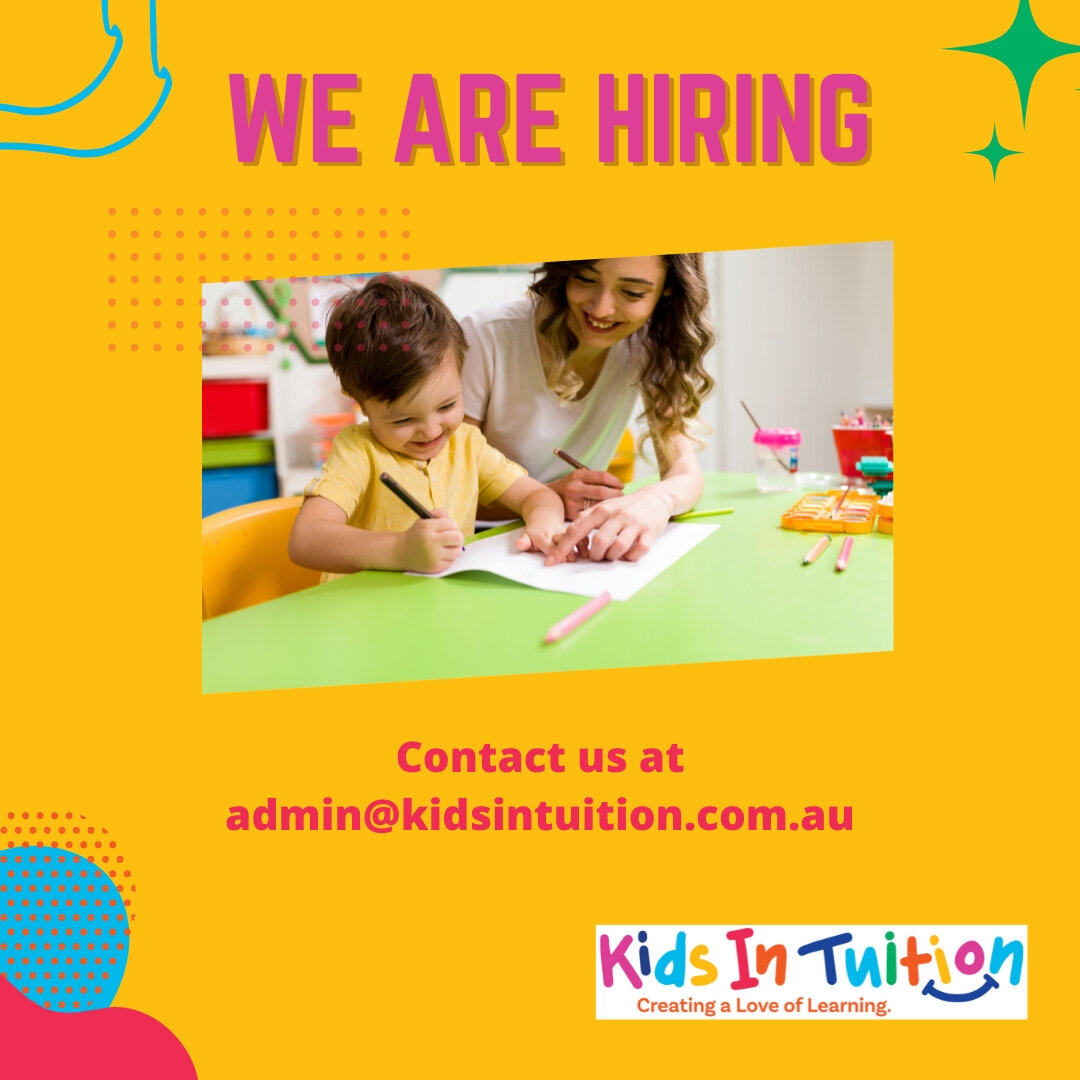 🌟 Are you a qualified teacher?​​​​​​​​
🌟 Want to work as part of a fun and vibrant team?​​​​​​​​
🌟 Want to make a real difference with your students?​​​​​​​​
​​​​​​​​
If this sounds like you, email admin@kidsintuition.com.au and apply for one of o
