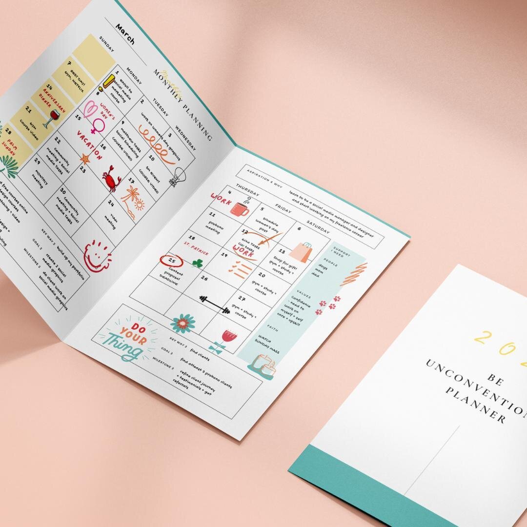 If you feel like you've made goals and are having a hard time sticking to them, breaking down your goal into smaller steps might be helpful so you know what actions you need to take weekly or even daily.
 
The #BeUnconventional Planner is made precis