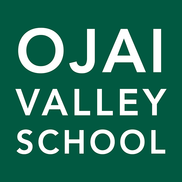Green background with white text reading "Ojai Valley School"