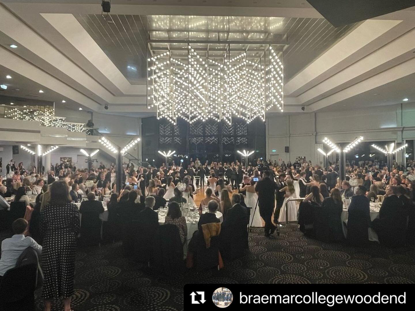 NUMBER ONE event through the doors for the new owners of @melrosemelbourne!  All the hard work behind the scenes was worth it to see so many students, teachers and families having a fabulous time at the @braemarcollegewoodend College Ball.
#numberone