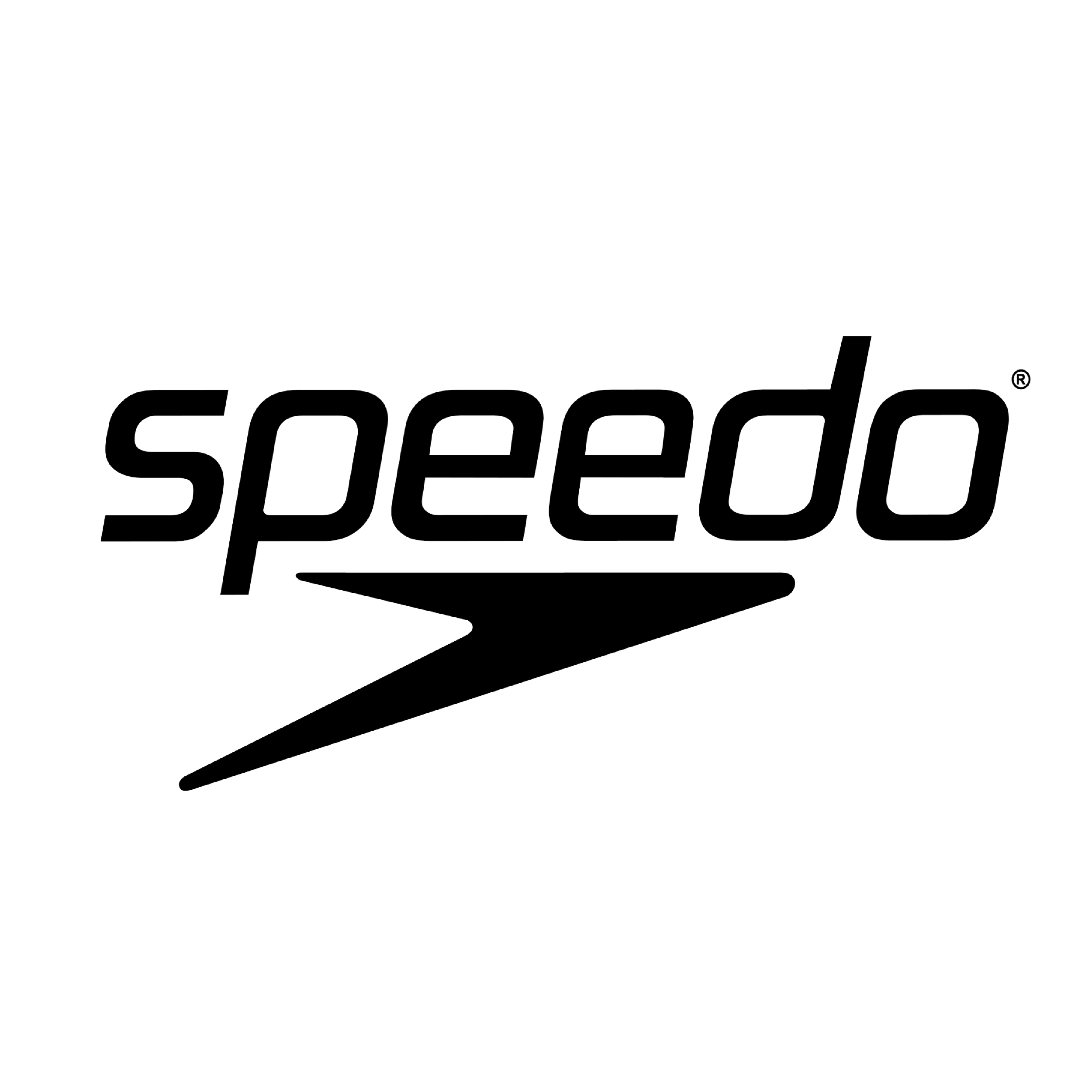 Speedo logo with a stylized lightning bolt underneath.