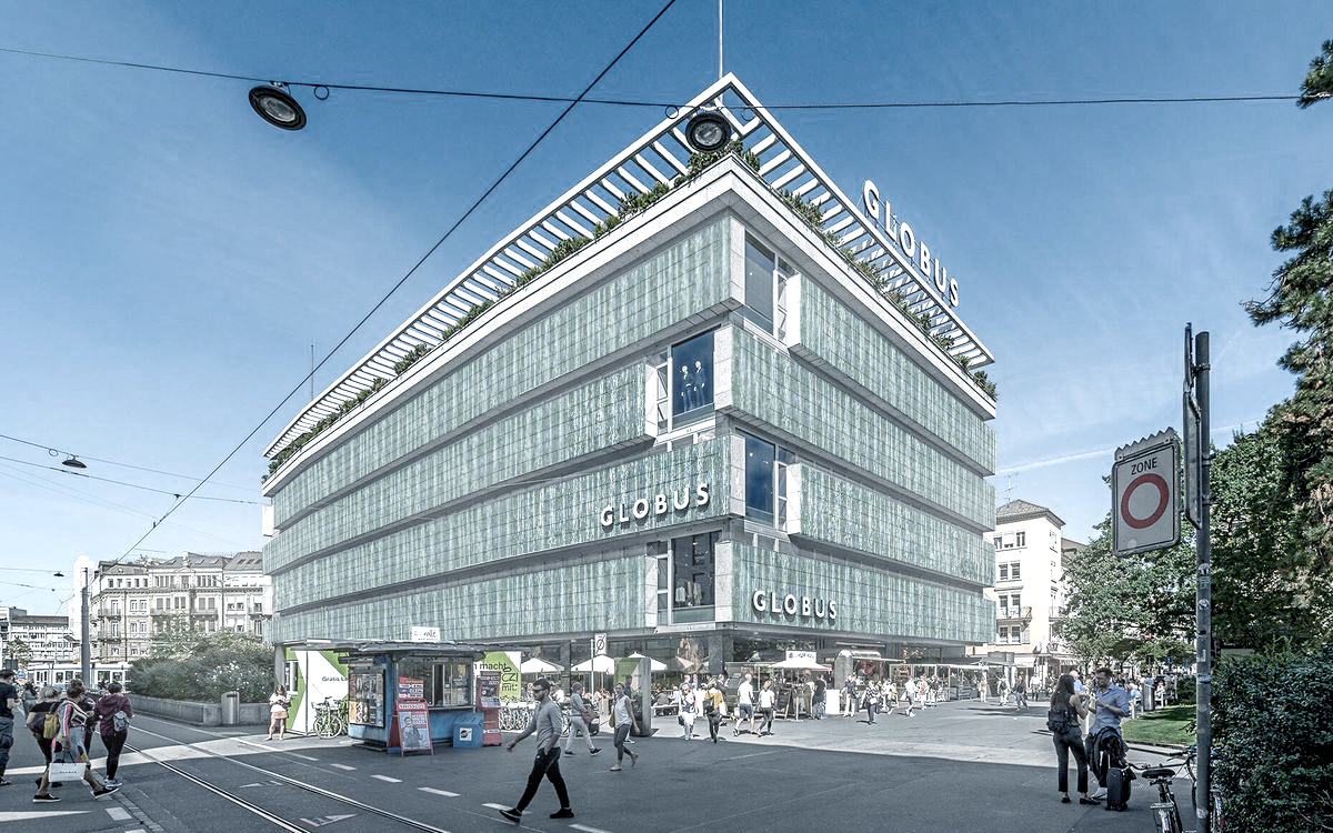  Proposed building integration: Kaufhaus Globus Zurich, Karl Egender. 