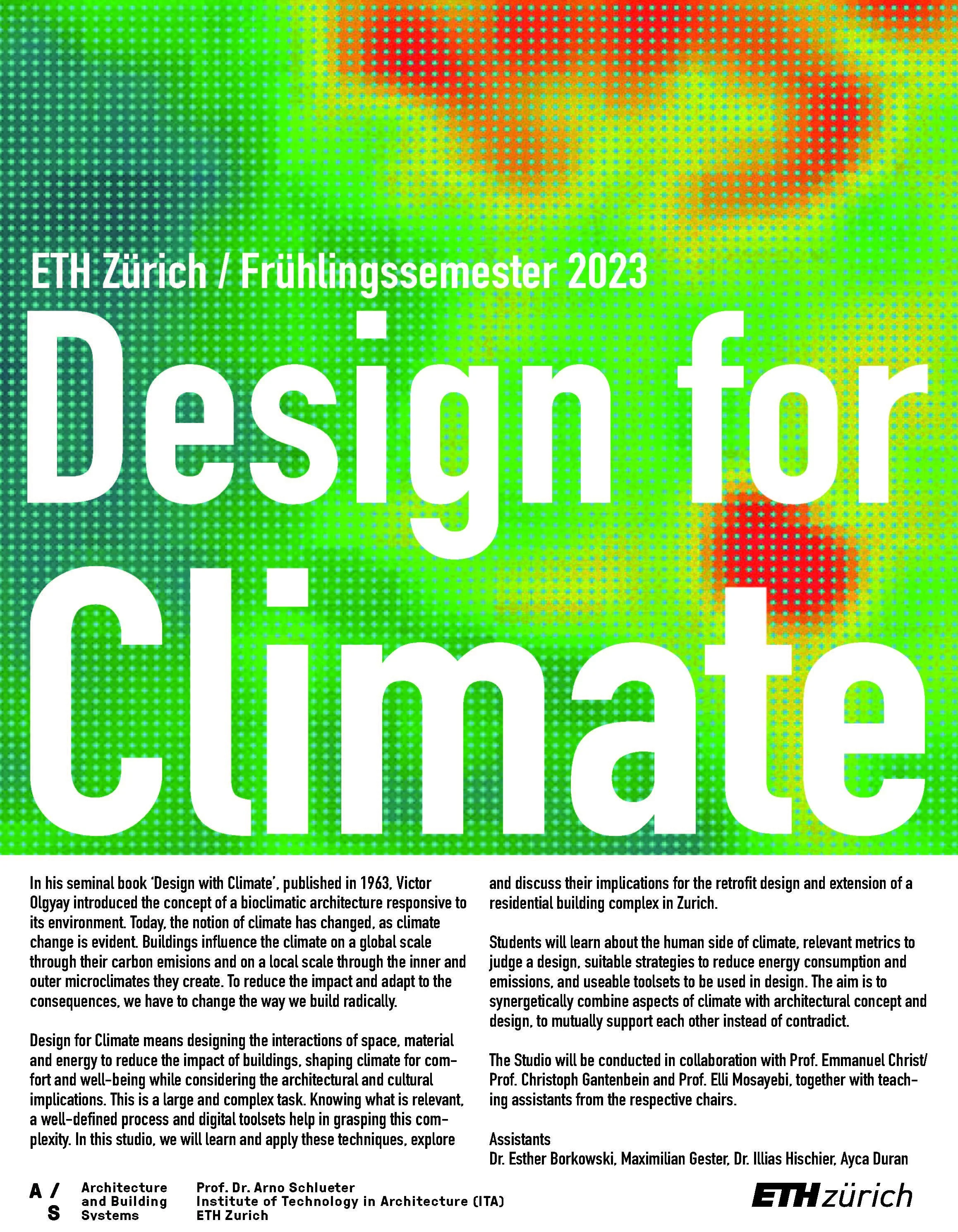Climate Consideration Indesign Design for Climate (2023) — Architecture and Building Systems, ETH Zurich