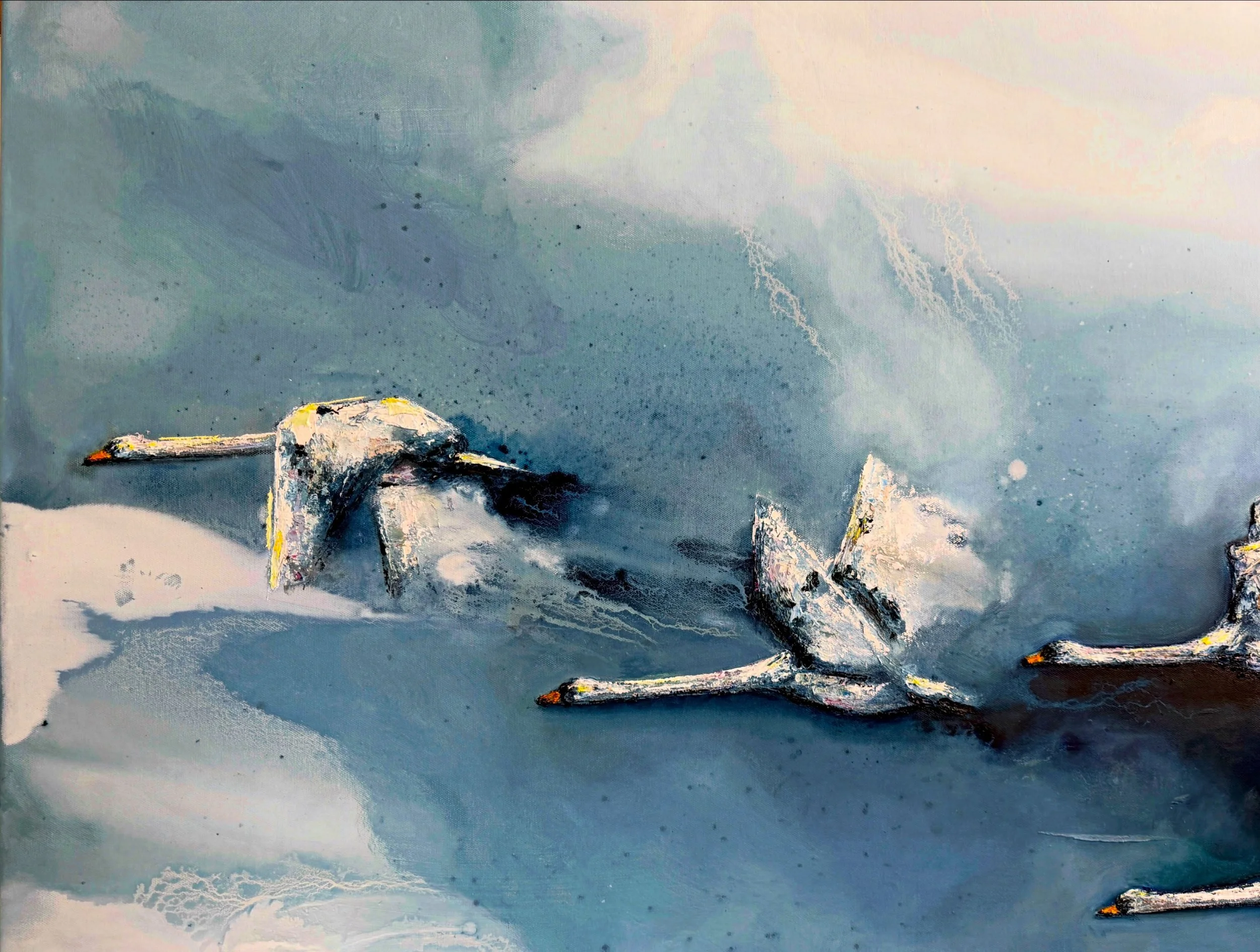 &ldquo;Across the wide waters
  something comes
  floating - a slim
  and delicate

  ship, filled
  with white flowers &ndash;
 and it moves
  on its miraculous muscles

 as though time didn&rsquo;t exist
  as though bringing such gifts
  to the dry