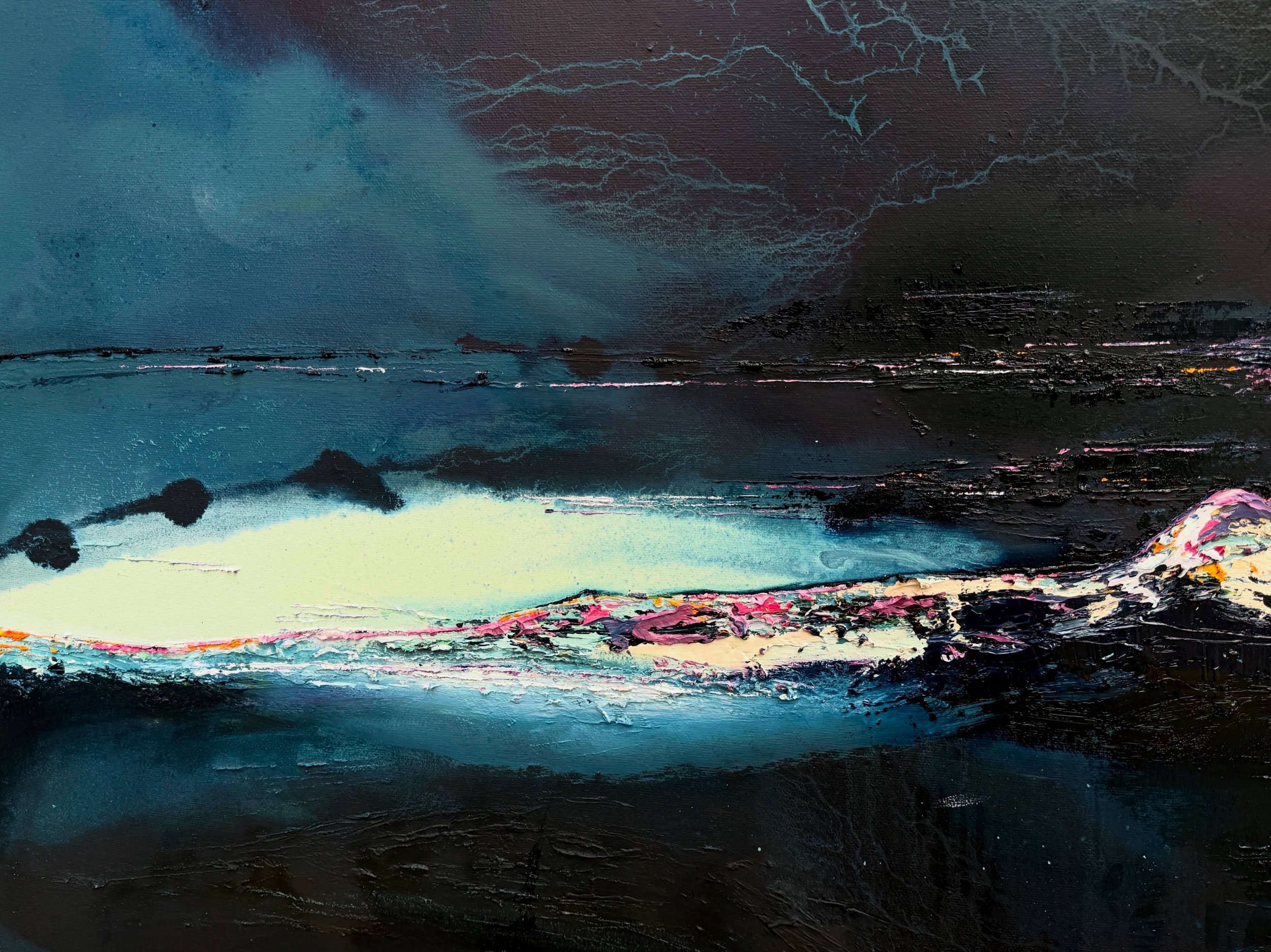 I&rsquo;ve always gravitated towards colour, but recently I&rsquo;ve noticed a darkness creeping into the work.

There&rsquo;s a certain conviction in allowing a dark colour to dominate the canvas.

I want the work to have presence - to feel commandi