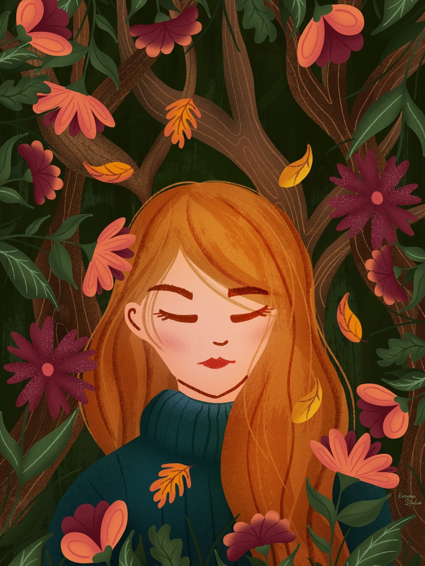Un peu d&rsquo;automne 🍂🍃🍁
.
Je teste de nouvelles choses, pour vous proposer diff&eacute;rentes illustrations ! L&rsquo;exercice du portrait n&rsquo;est pas toujours simple 🙈 J&rsquo;esp&egrave;re qu&rsquo;elle vous pla&icirc;t !
.
#kreionstudio