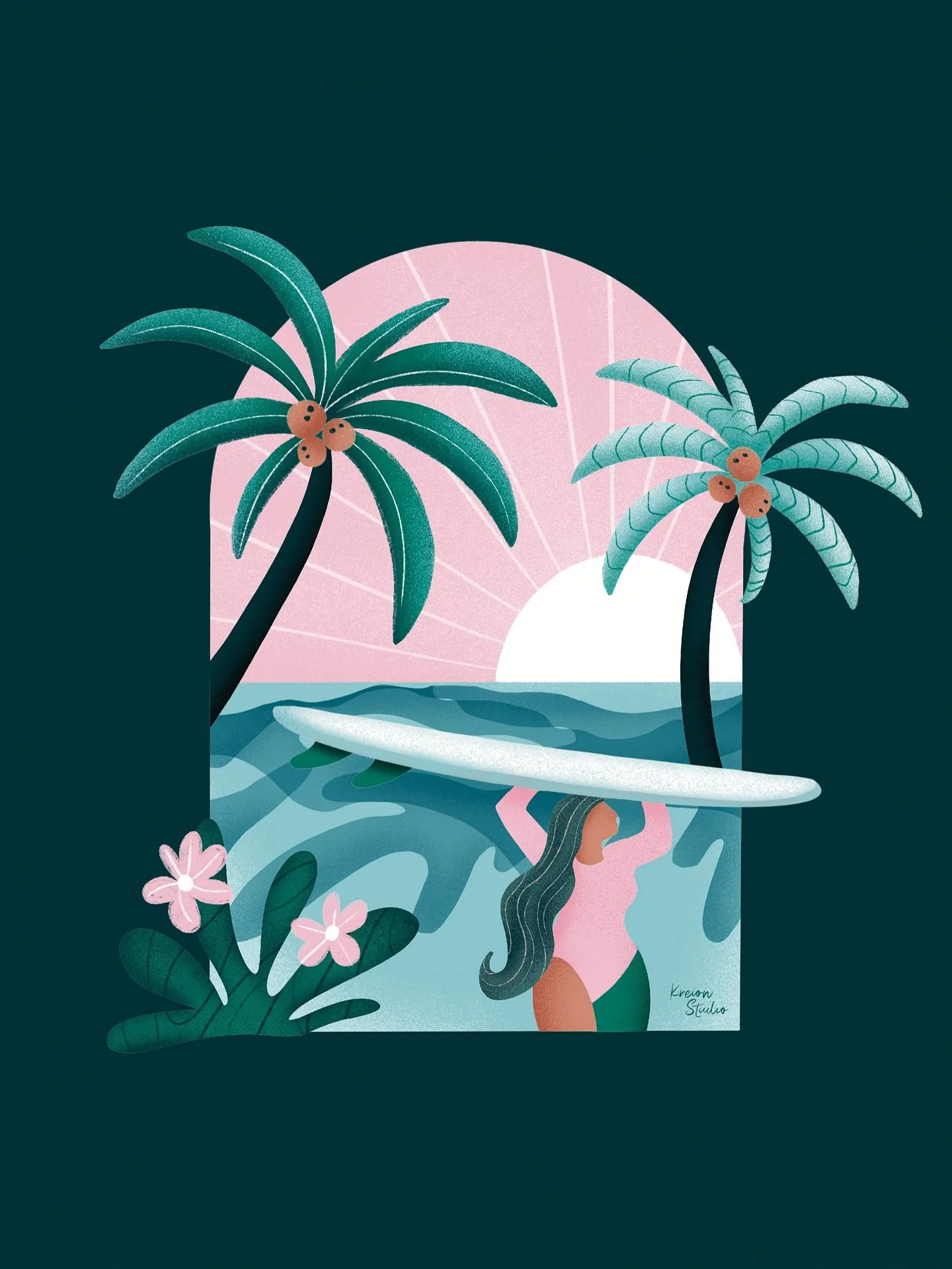 Un peu de surf et de jolies couleurs pour &eacute;gayer vos murs d&rsquo;hivers ! 🏄&zwj;♀️💙
.
Retrouvez cette illustration en divers formats sur la boutique !
🛍️ www.kreionstudio.com/laboutique
.
#kreionstudio #illustration #shop #shopsmall